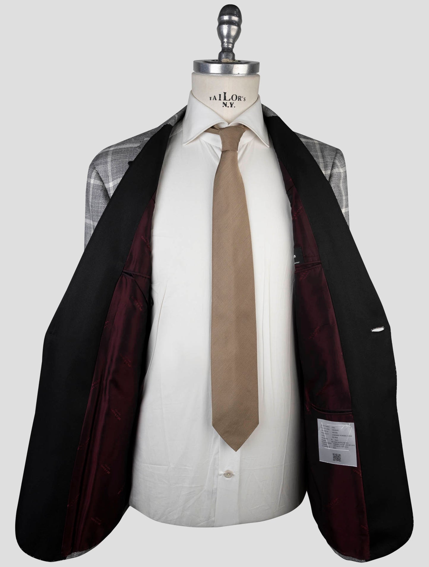 Kiton Gray Silk Cashmere Smoking Blazer