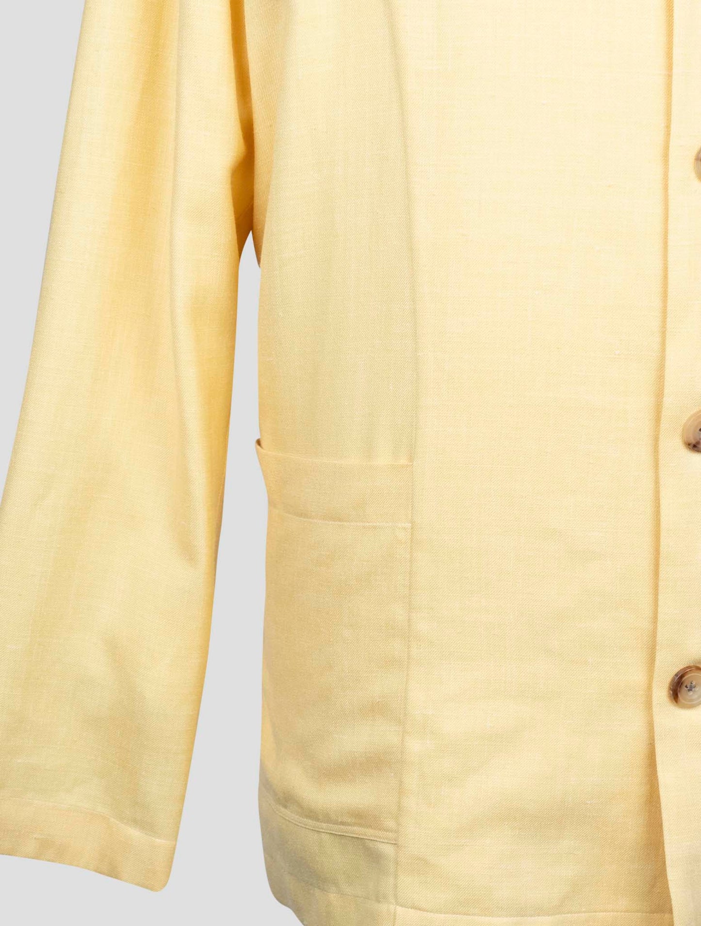 kiton Yellow Cashmere Silk Linen Shirt Luca