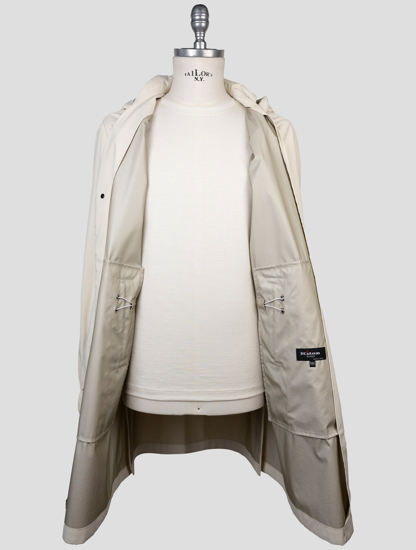 Kiton White Pa Pl Overcoat