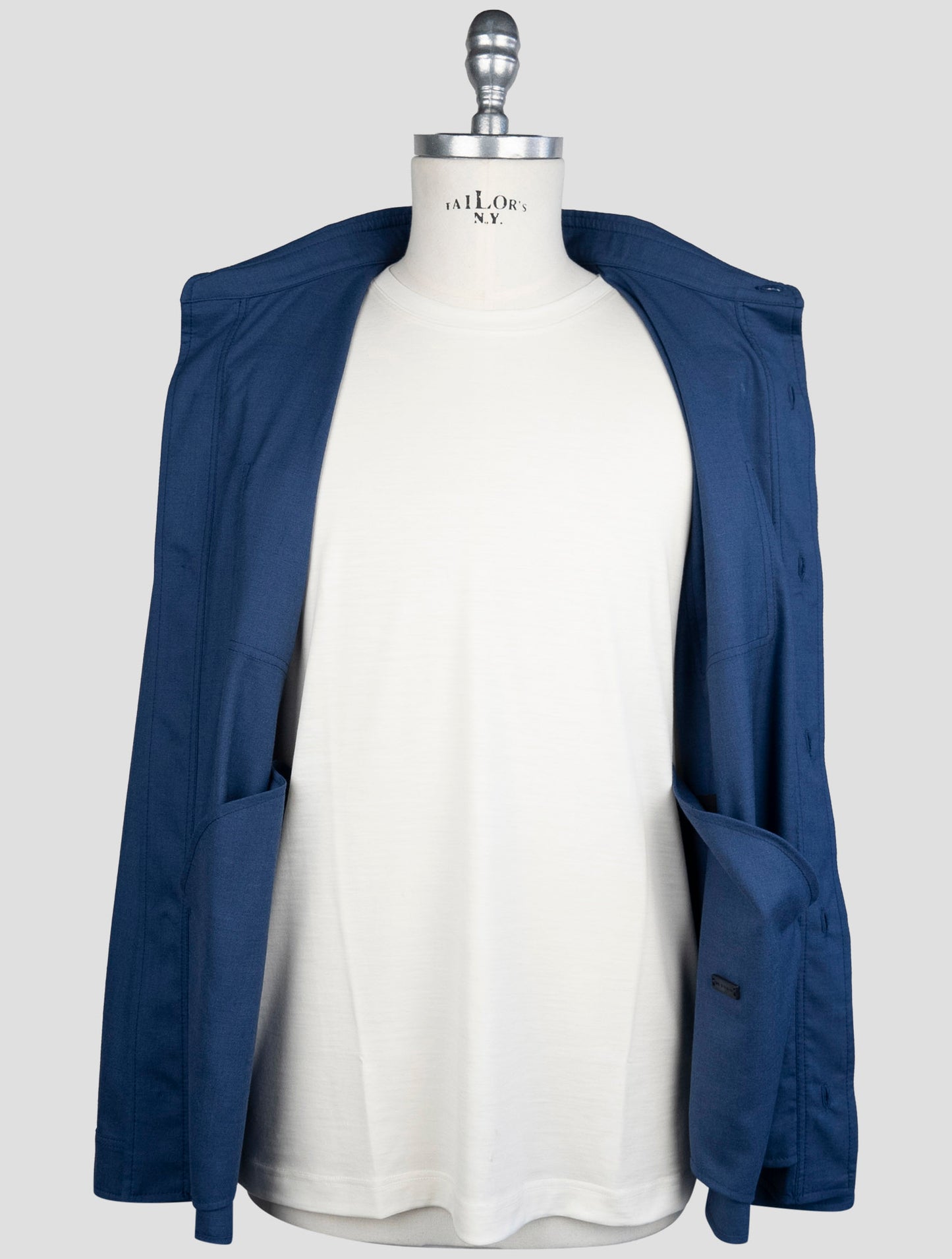 Kiton Blue Cashmere Silk Coat