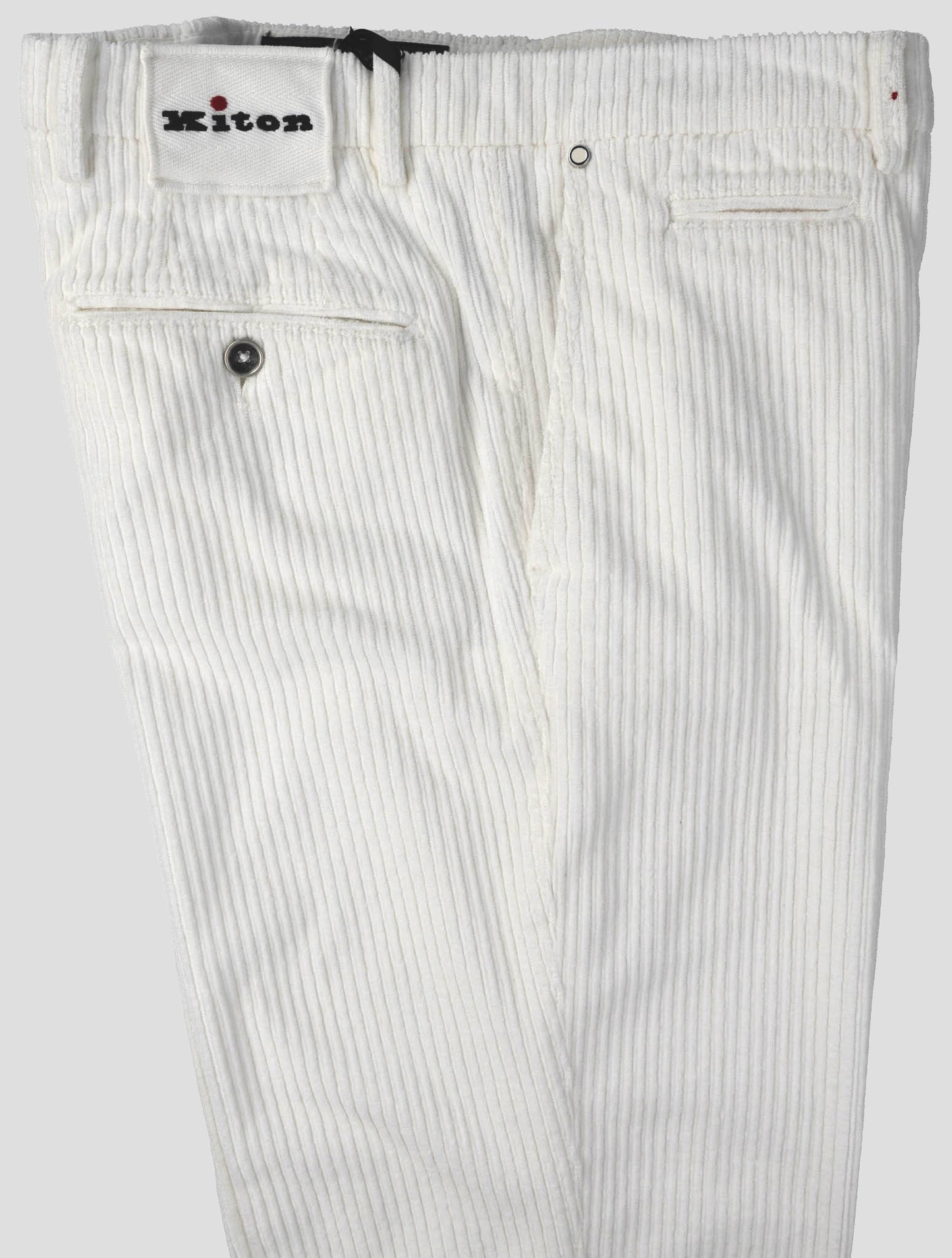 Kiton White Cotton Ea Velvet Panst