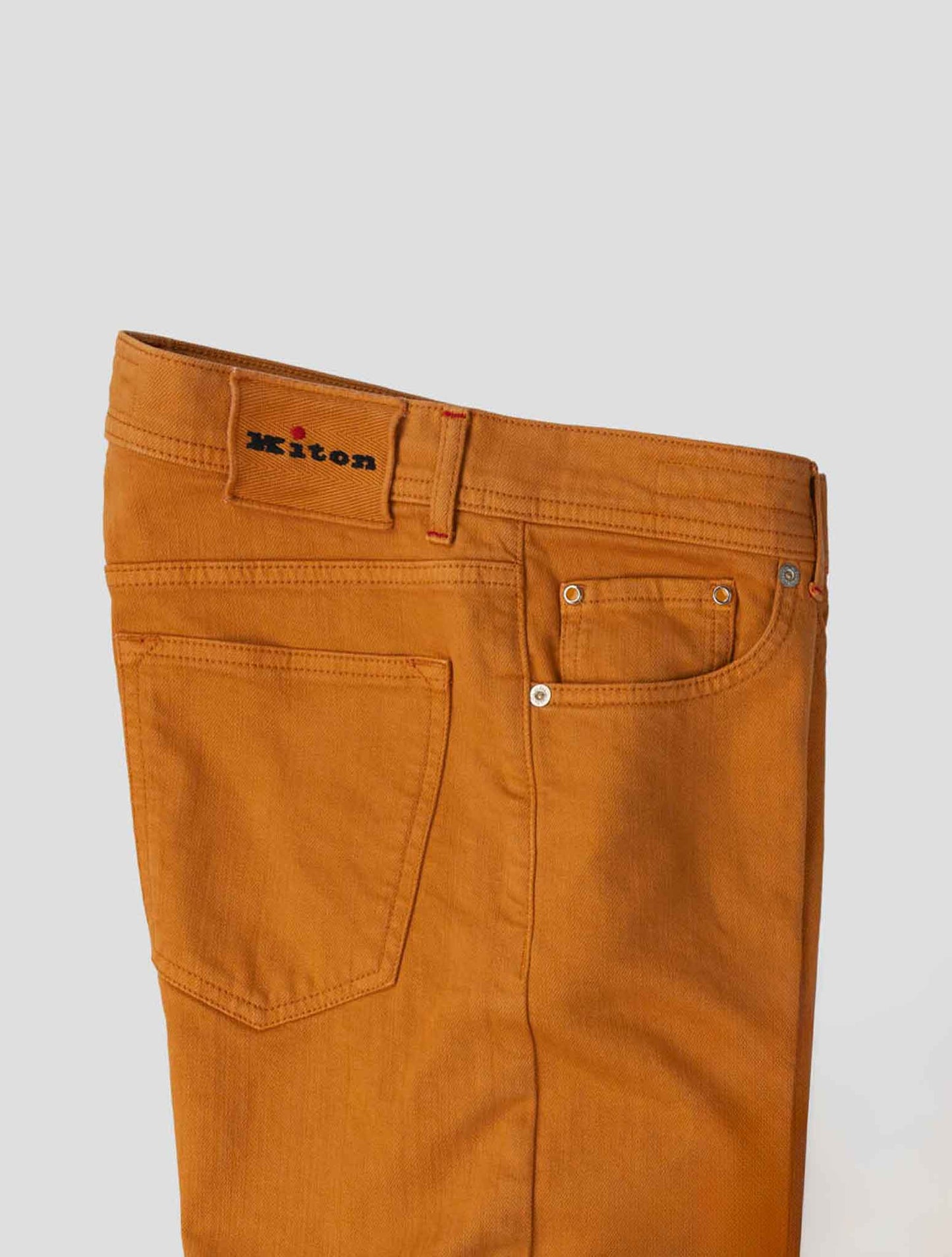 Kiton Orange Cotton Ea Pants