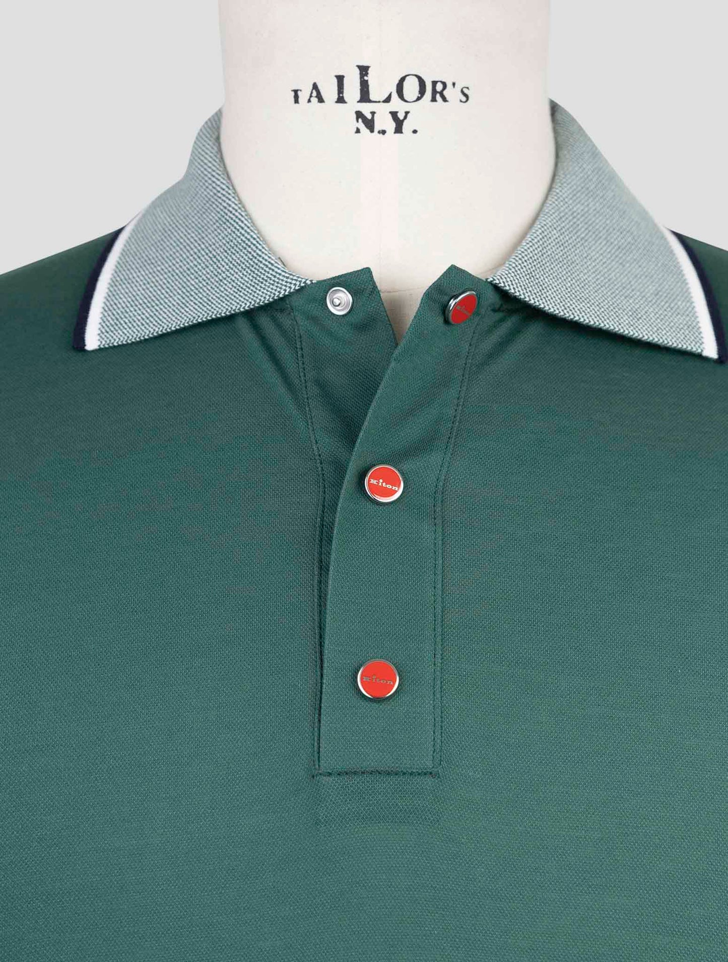 Kiton Green Cotton Polo