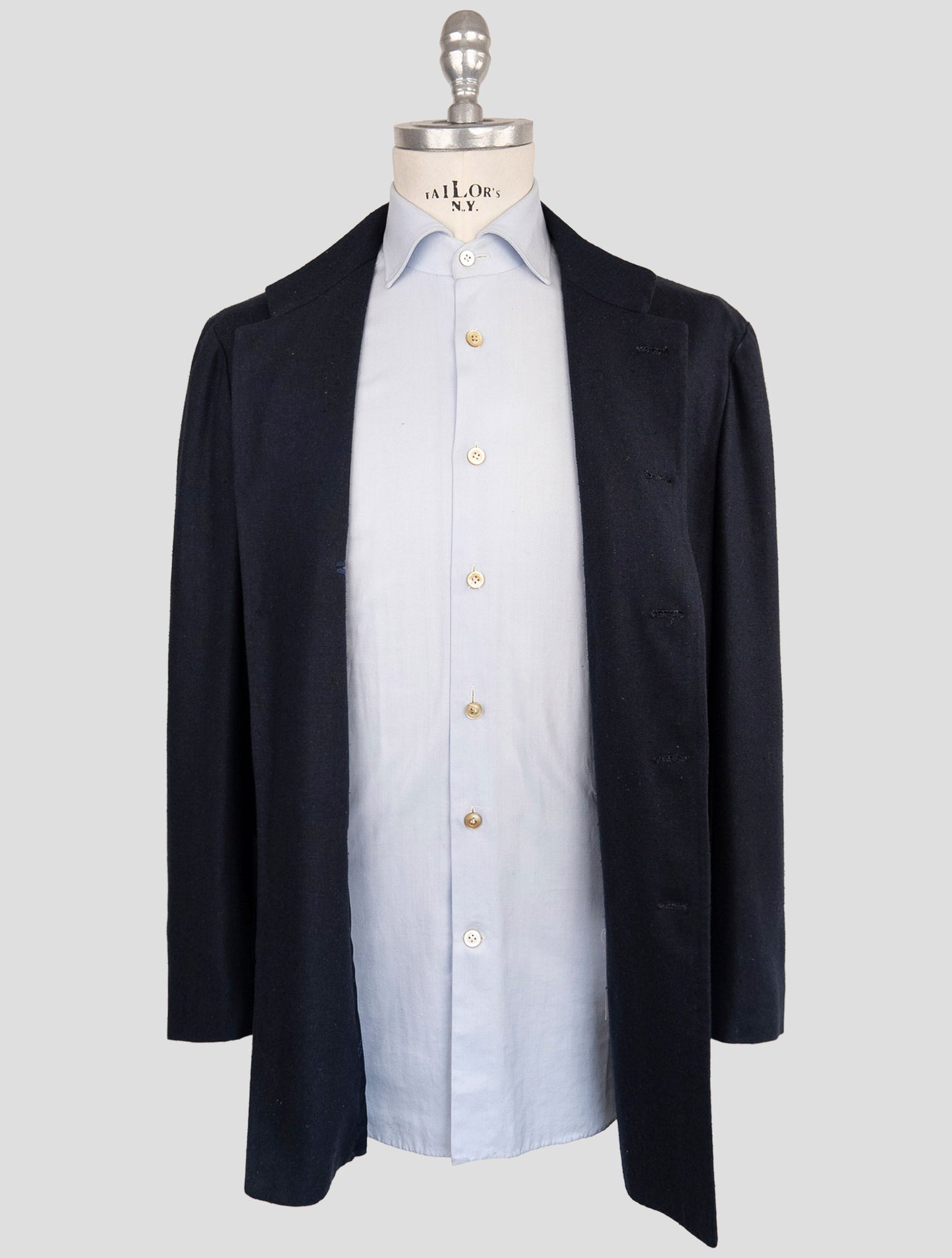 Kiton Blue Silk Blazer