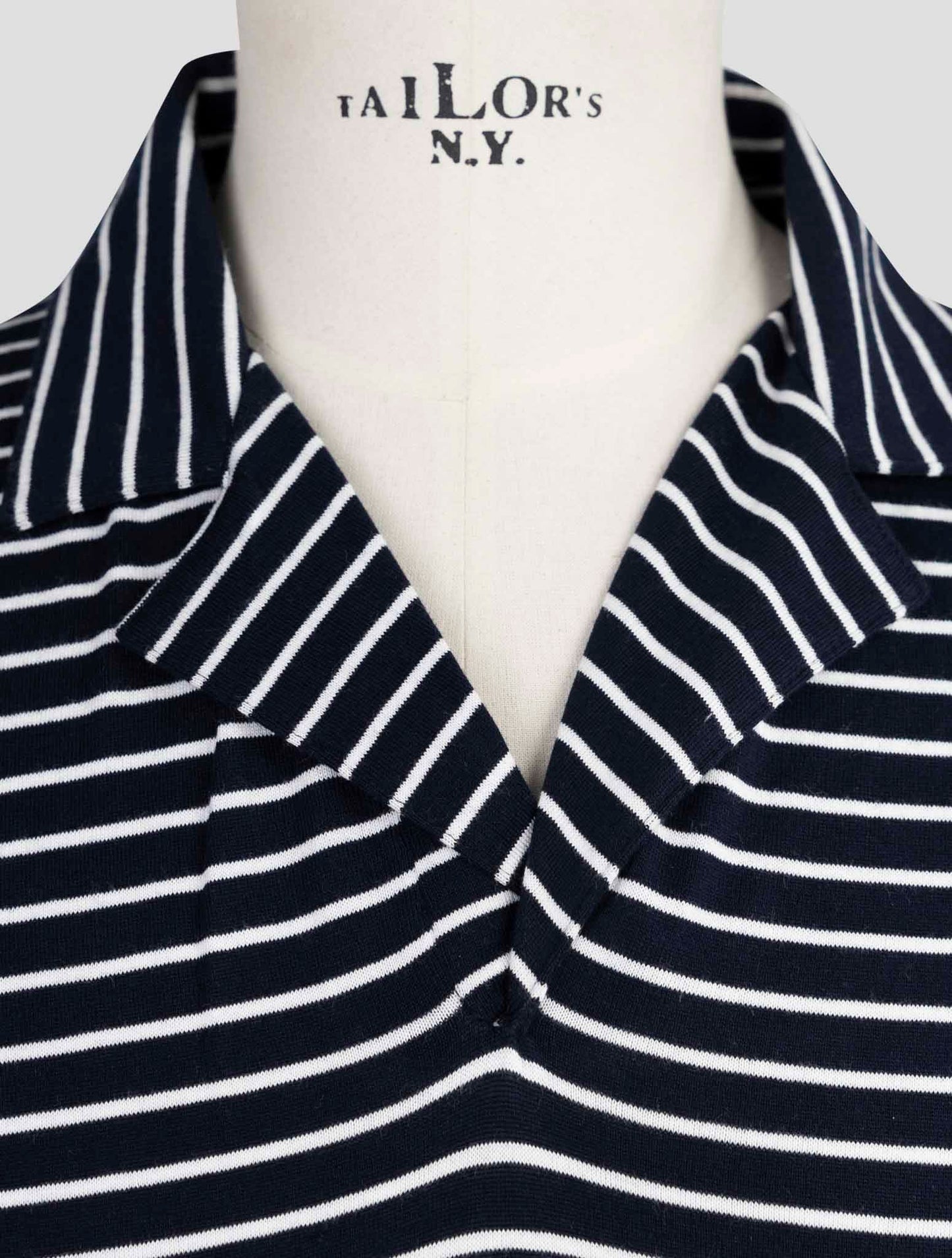 Kiton Blue White Cotton Polo