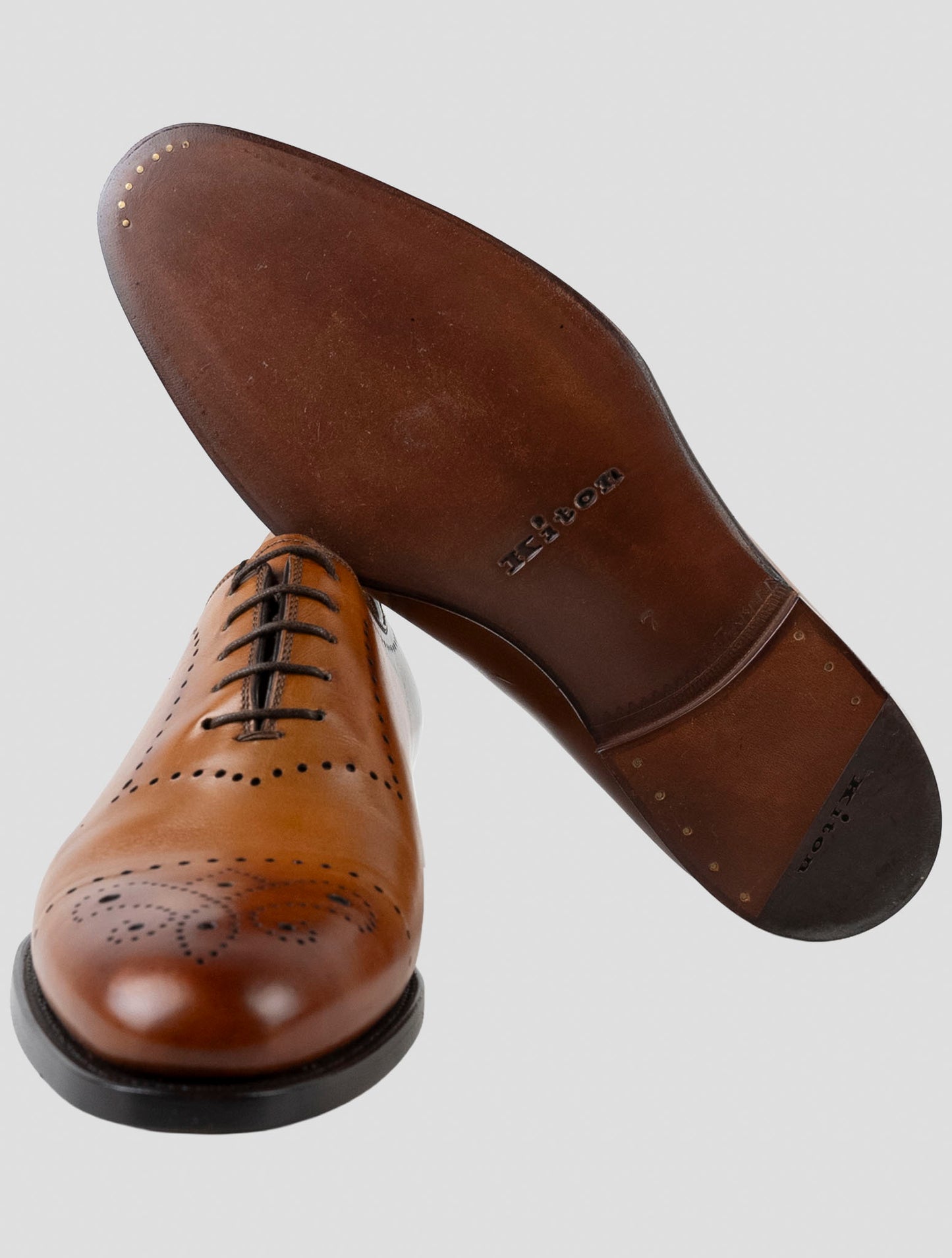 Kiton Brown Leather Dress Shoes