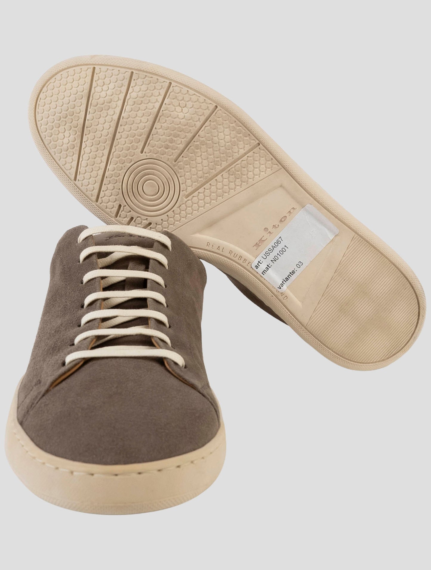 Kiton Brown Leather Suede Sneakers