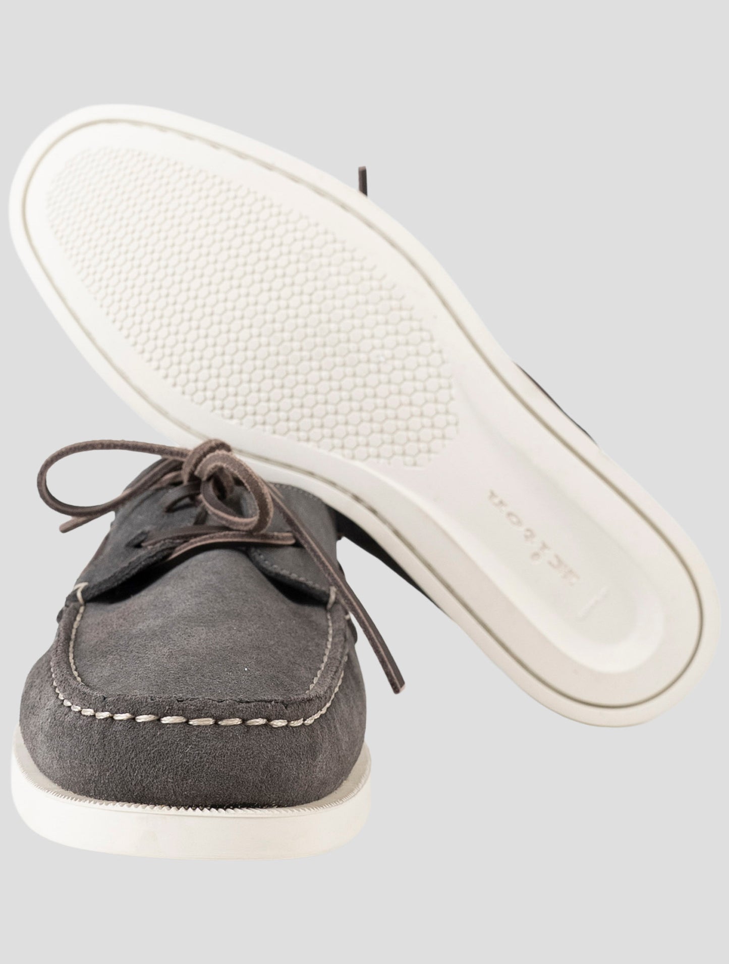 Kiton Gray Leather Suede Loafers