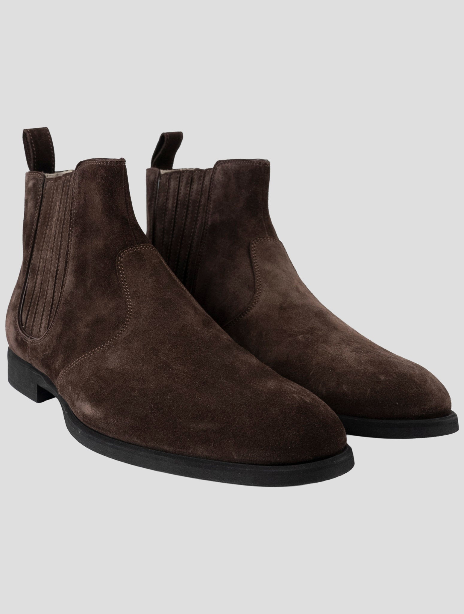 Kiton Brown Leather Suede Boots - Handmade Italian Men display picture 1