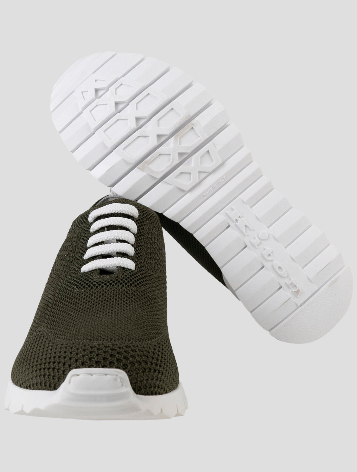Kiton Green Cotton Ea Sneakers
