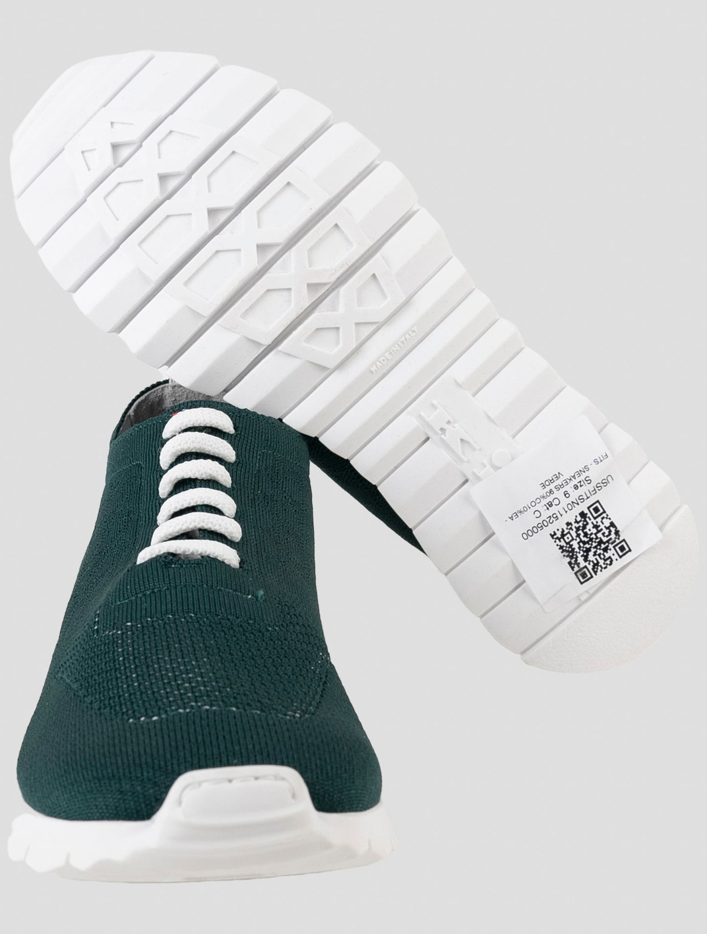 Kiton Green Cotton Ea Sneakers