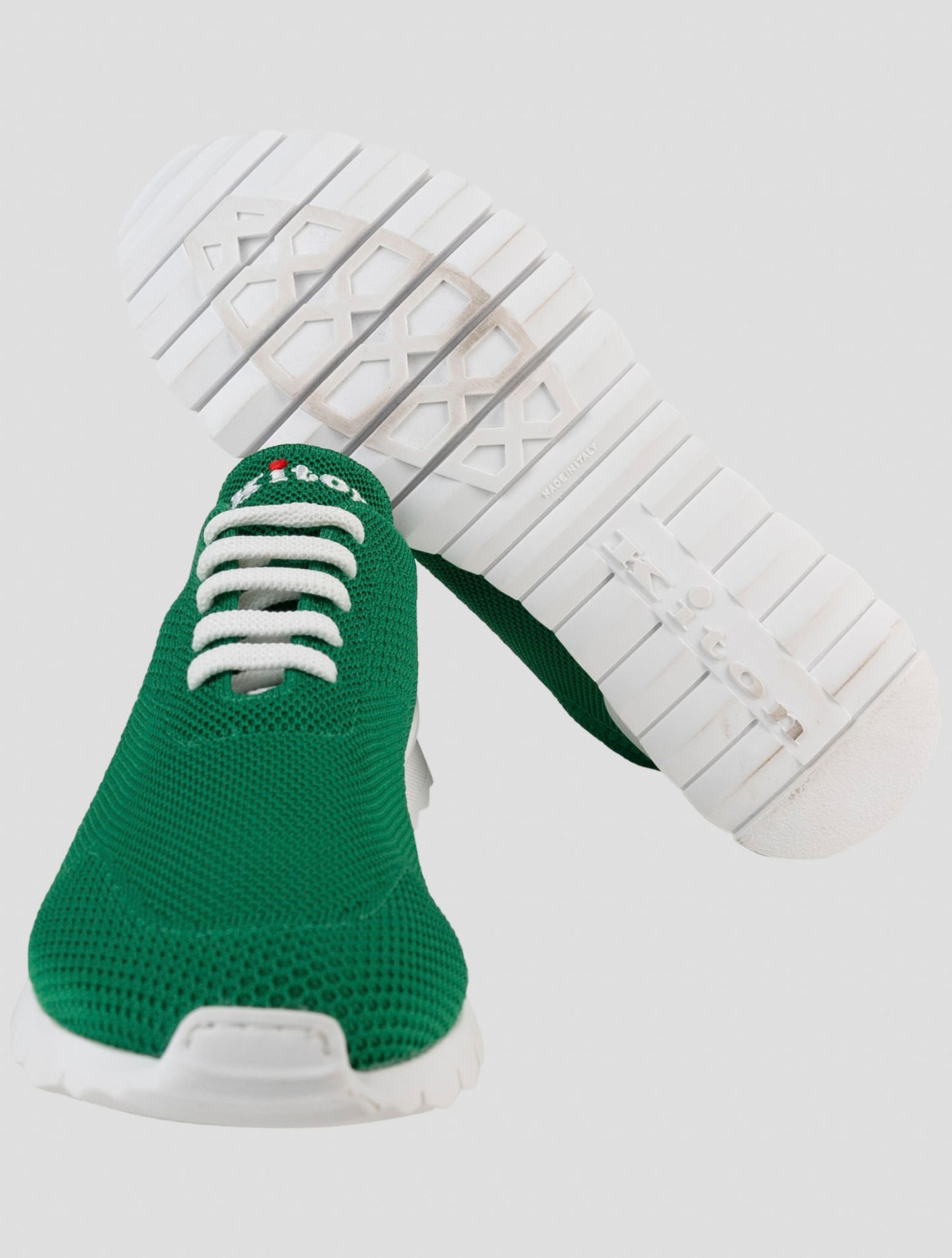 Kiton Green Cotton Ea Sneakers