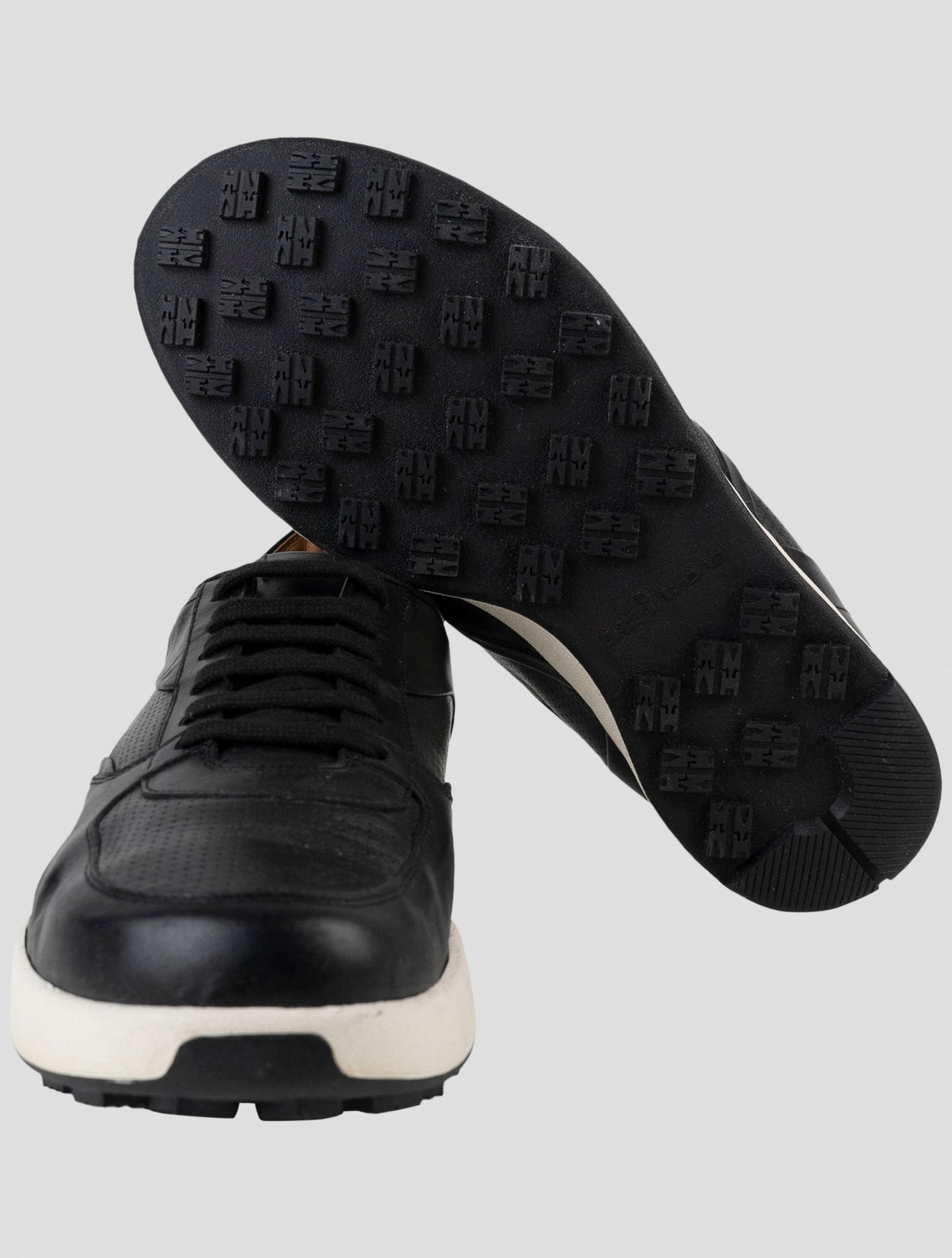 Kiton Black Leather Sneakers