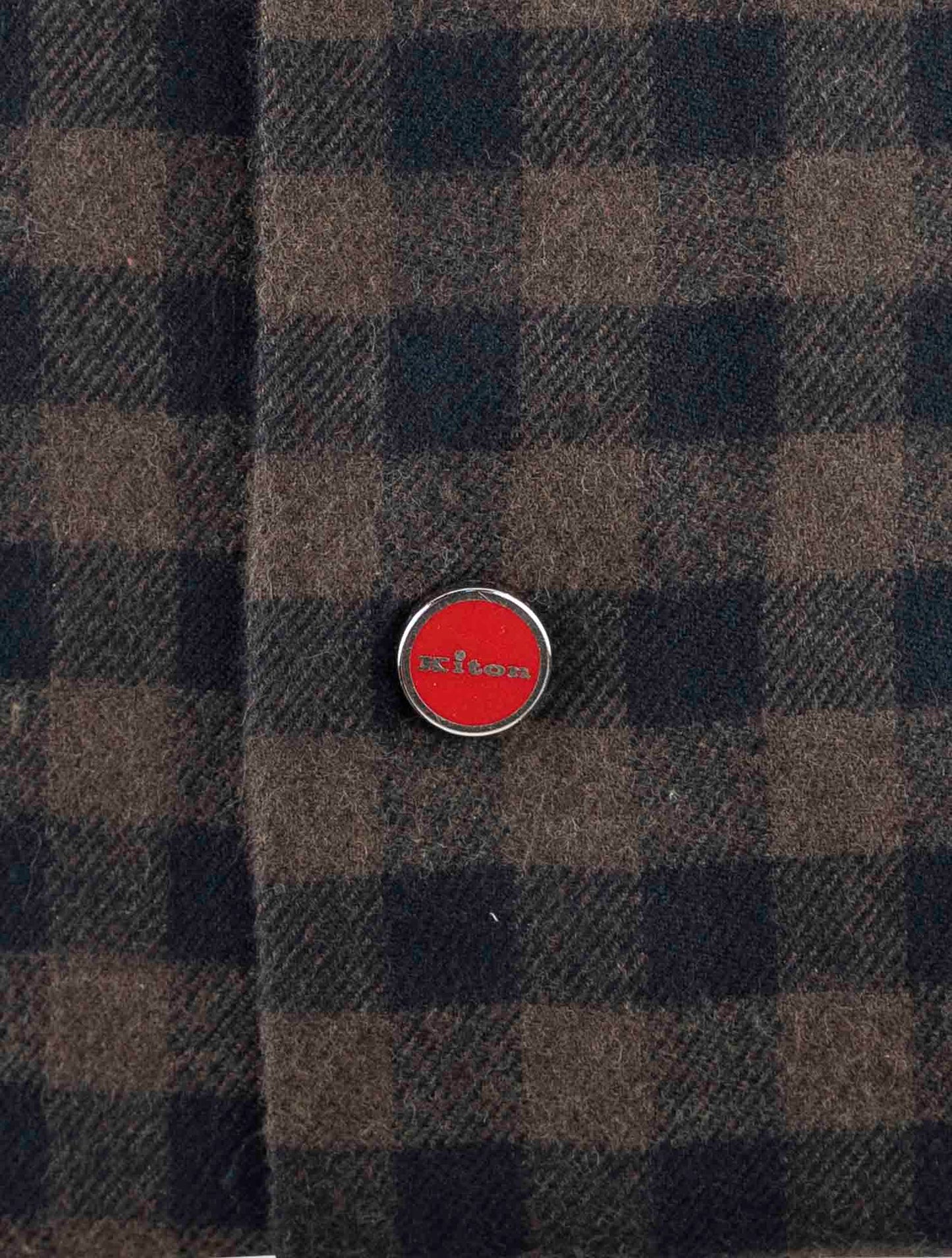 Kiton Brown Blue Cotton Shirt