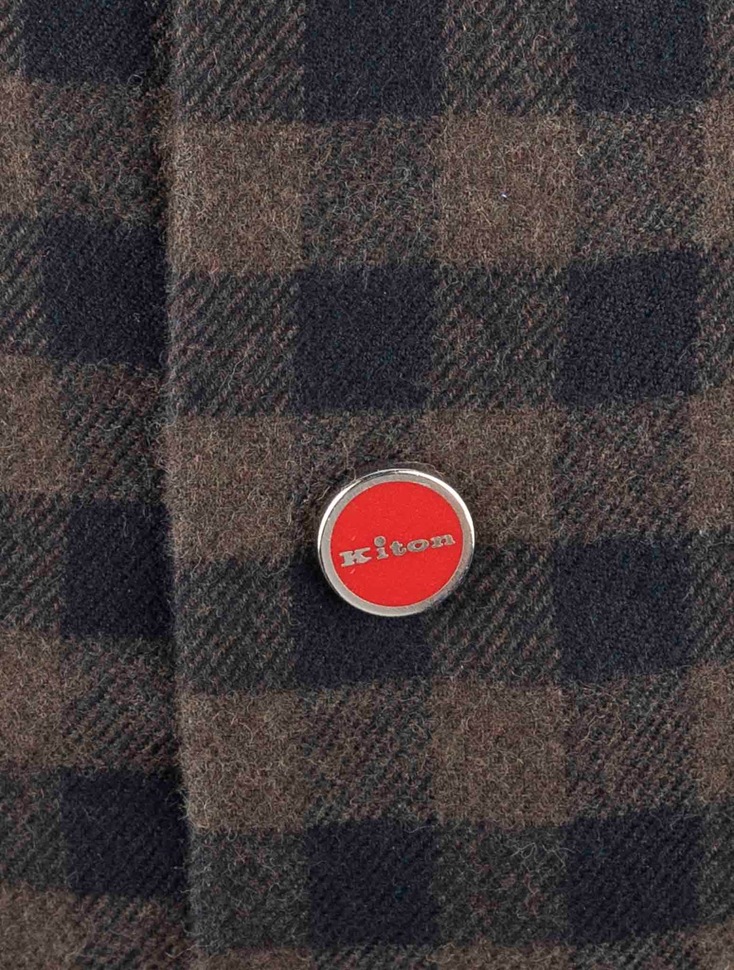 Kiton Brown Blue Cotton Shirt