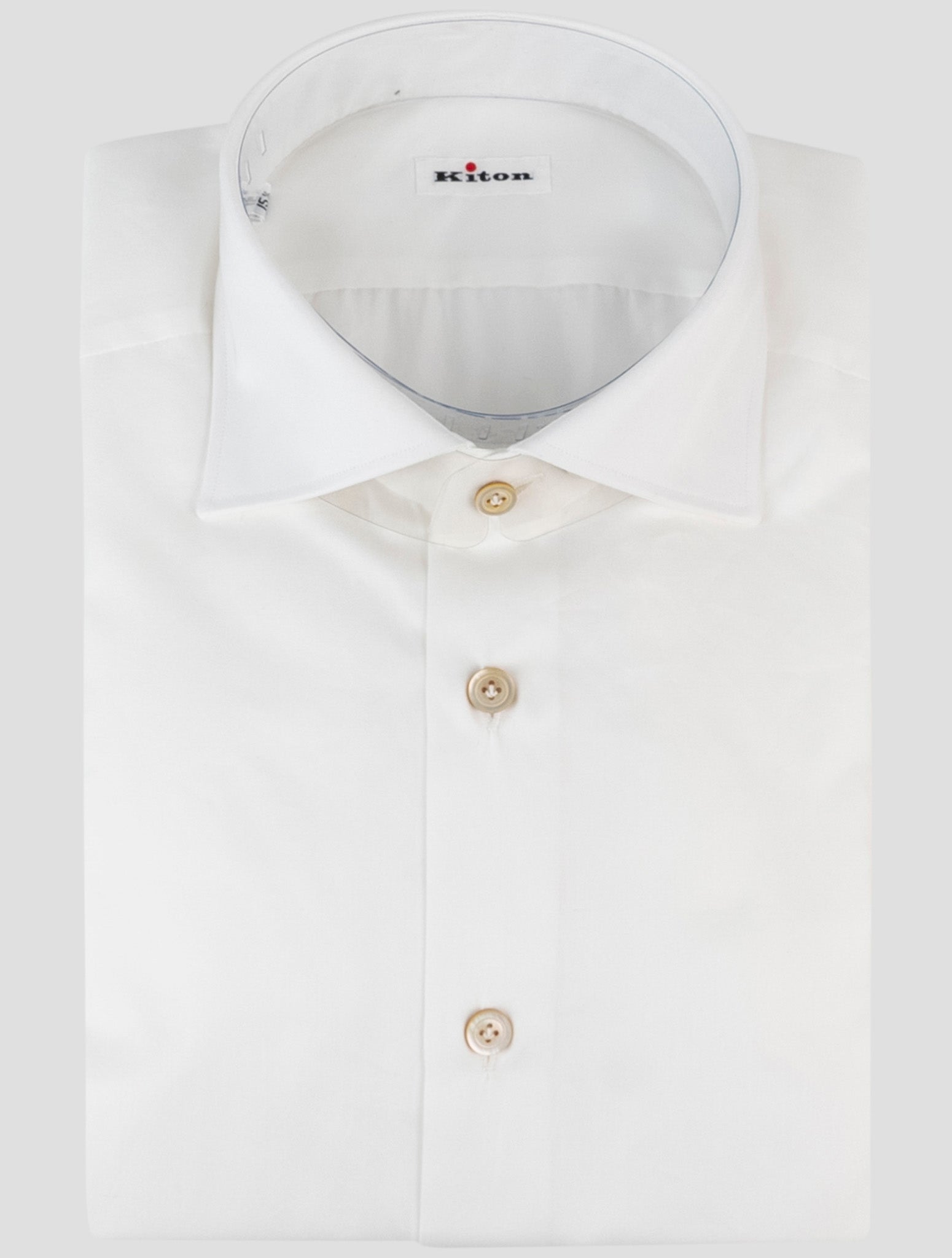 Kiton Handmade White Cotton Dress Shirt