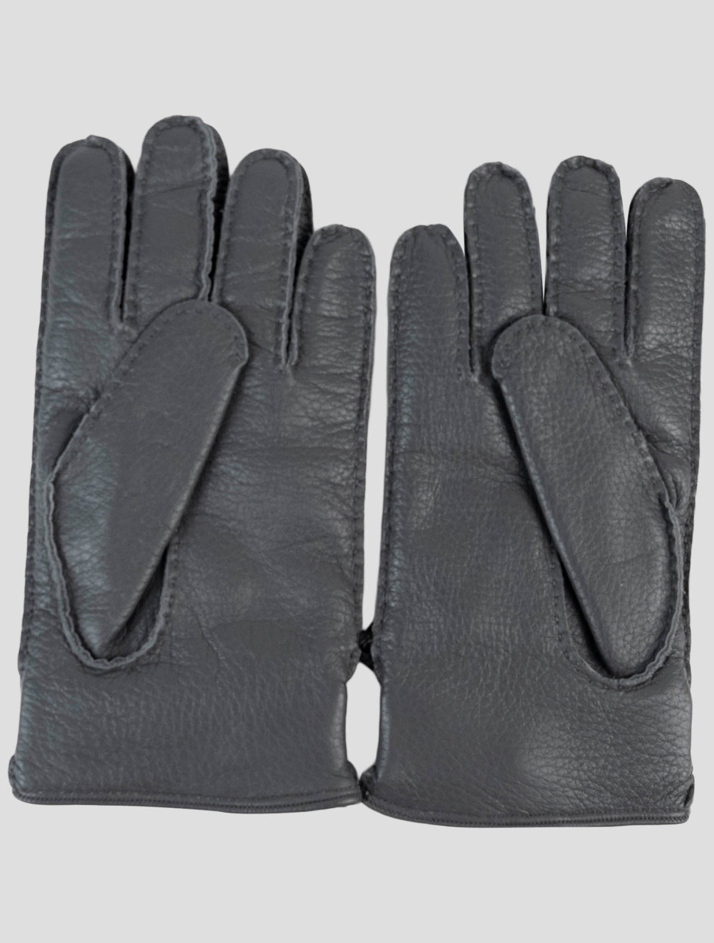 Kiton Gray Leather Gloves