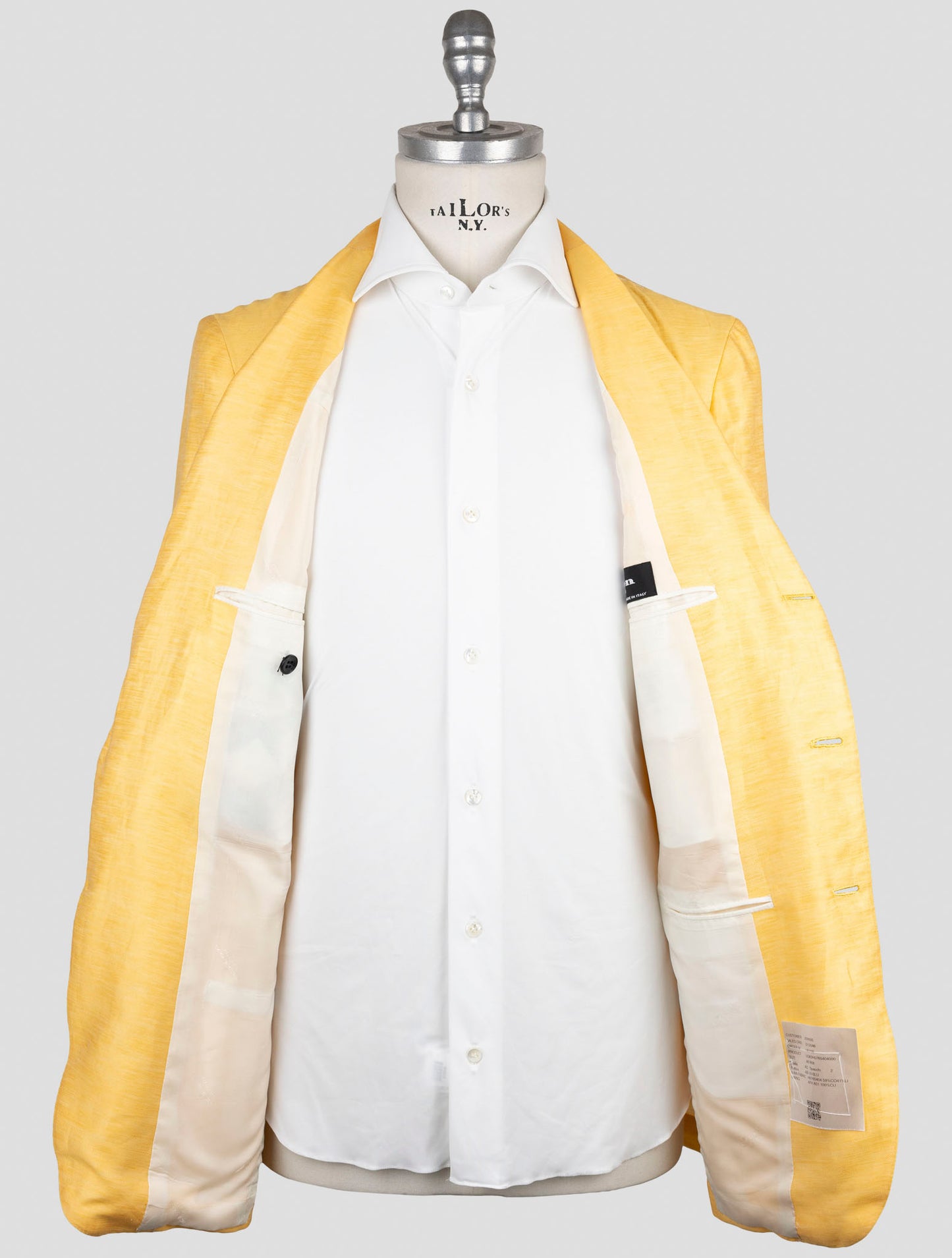 Kiton Yellow Cotton Linen Blazer