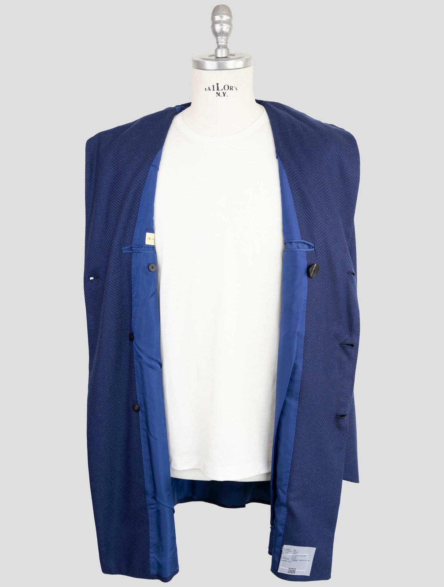 Kiton Knt Blue Cashmere Overcoat