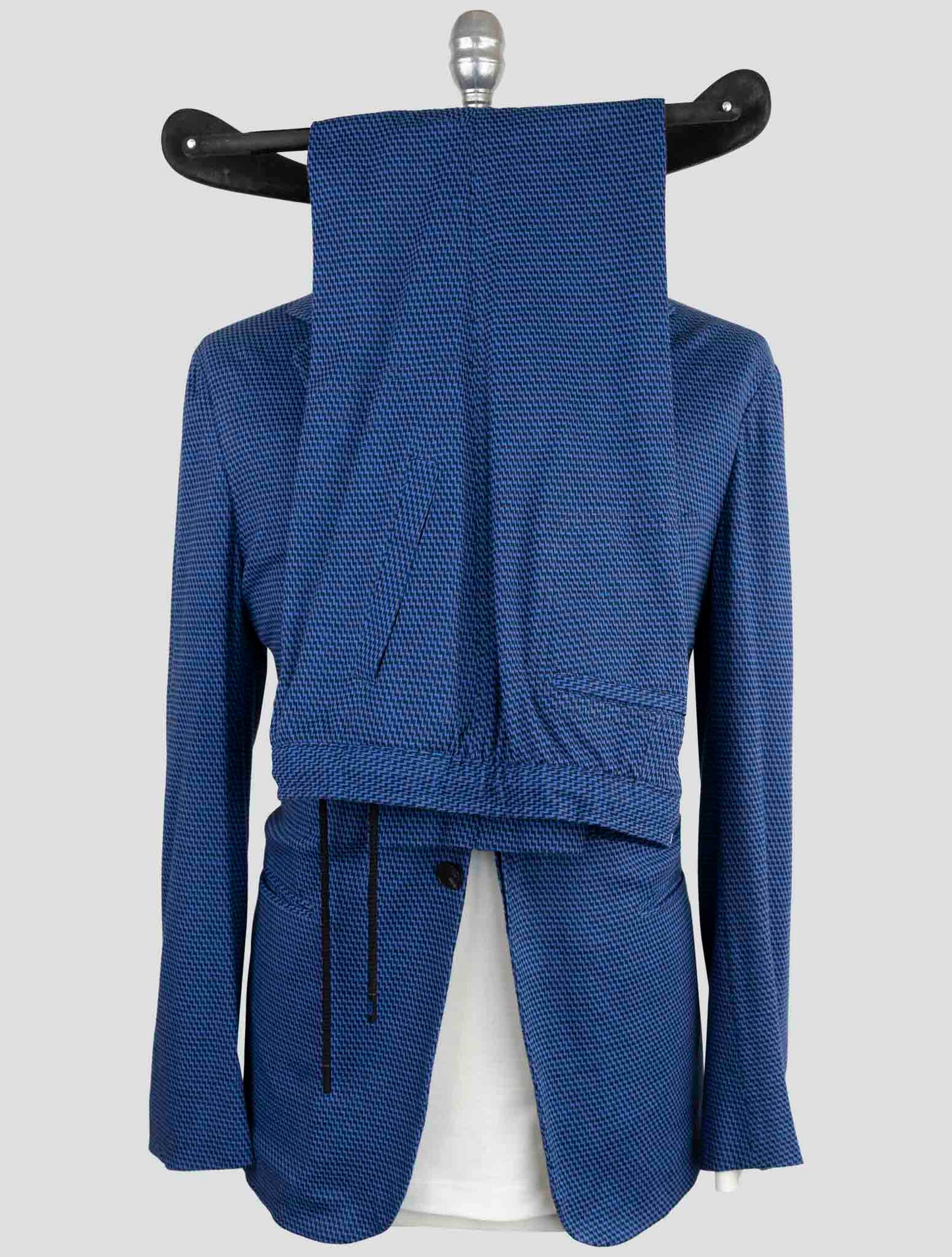 Kiton Knt Blue Cotton Cashmere Silk Suit