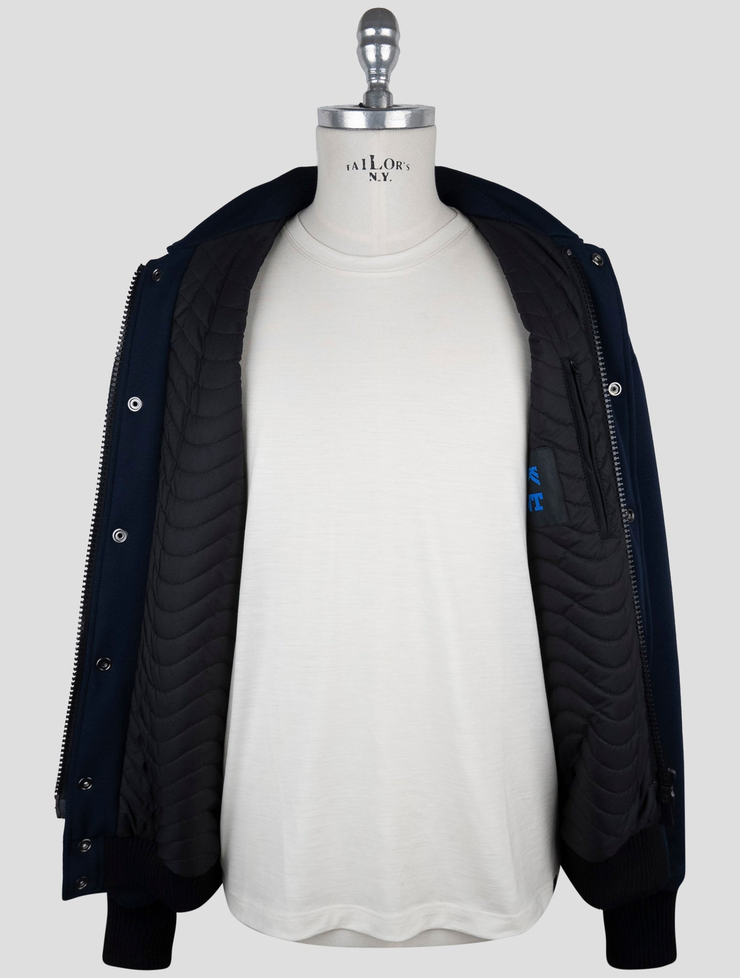 Kiton Knt Blue Viscose Pa Ea Coat