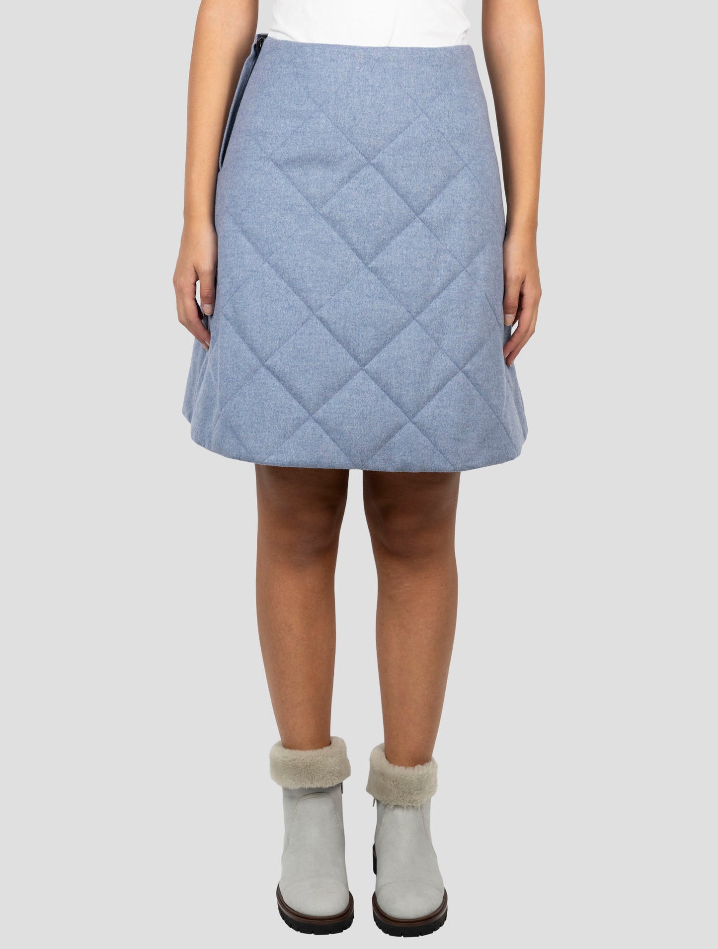 Kiton Gray Blue Cashmere Snow Skirt