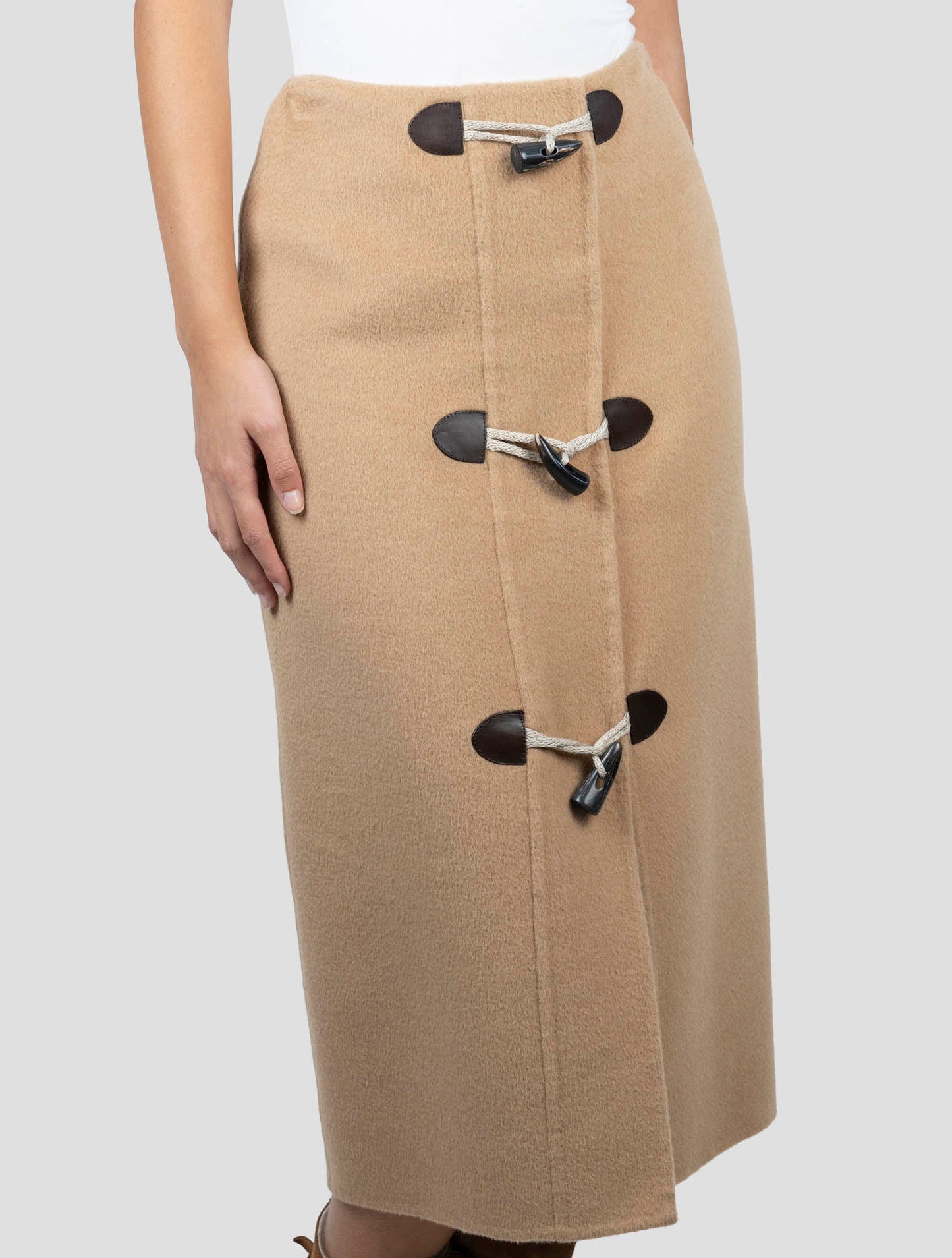 Kiton Brown Camel Wool Skirt