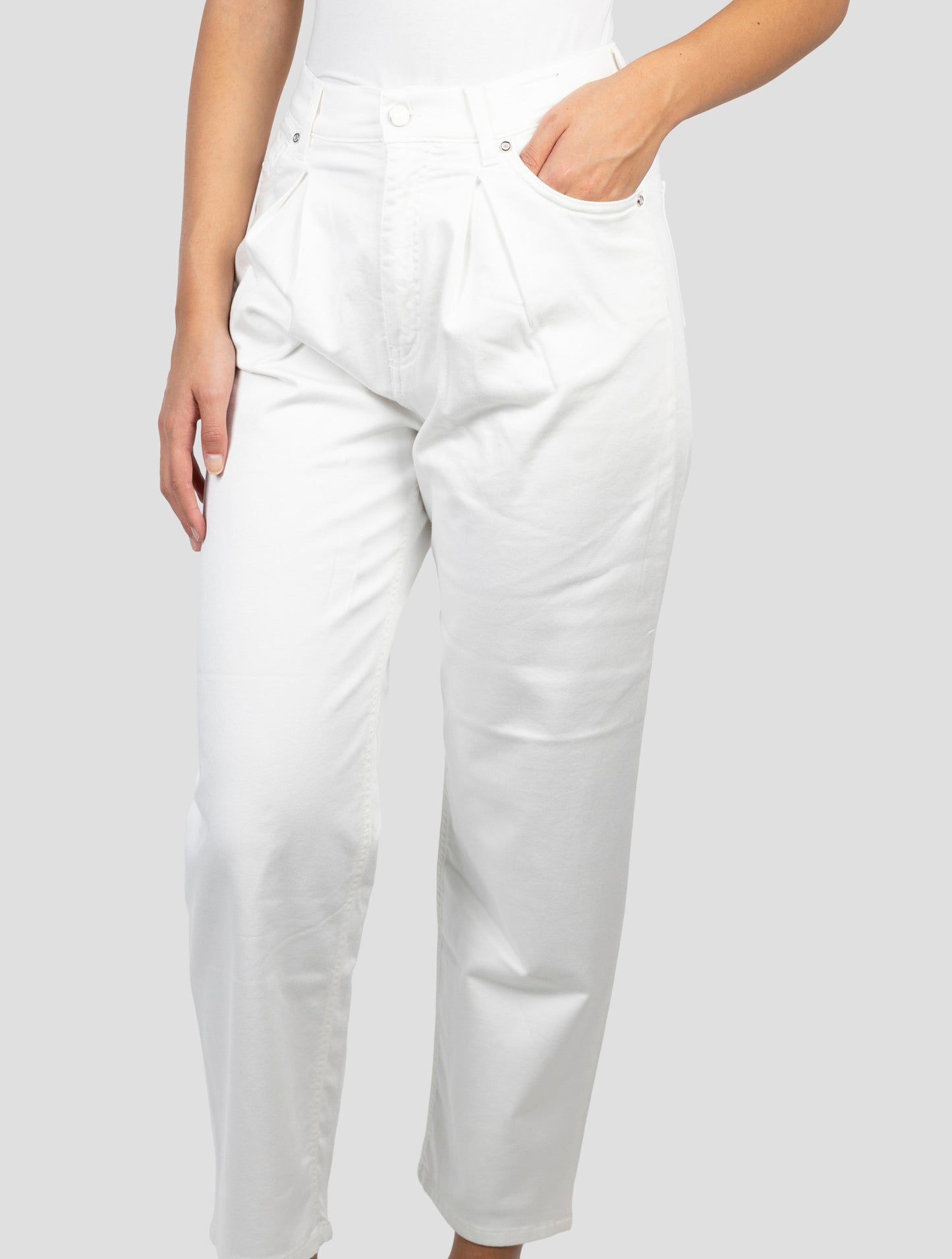 Kiton White Cotton Ea Jeans