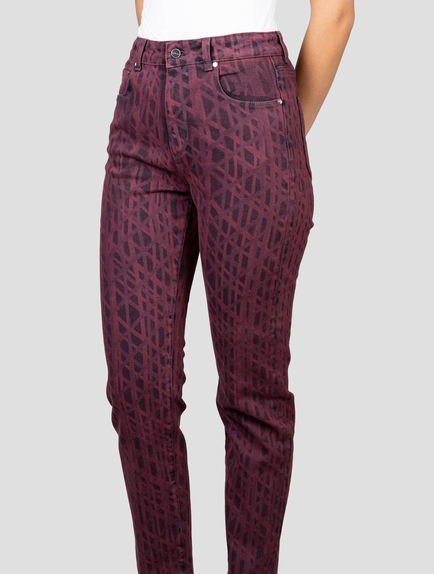 Kiton Burgundy Cotton Ea Jeans