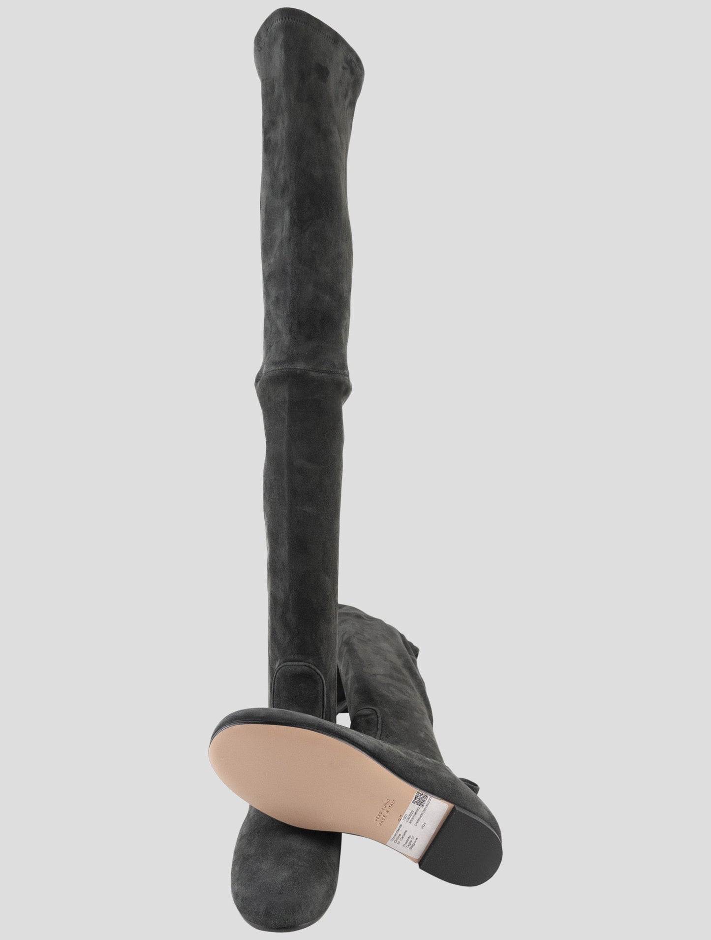 Kiton Gray Leather Suede Boots