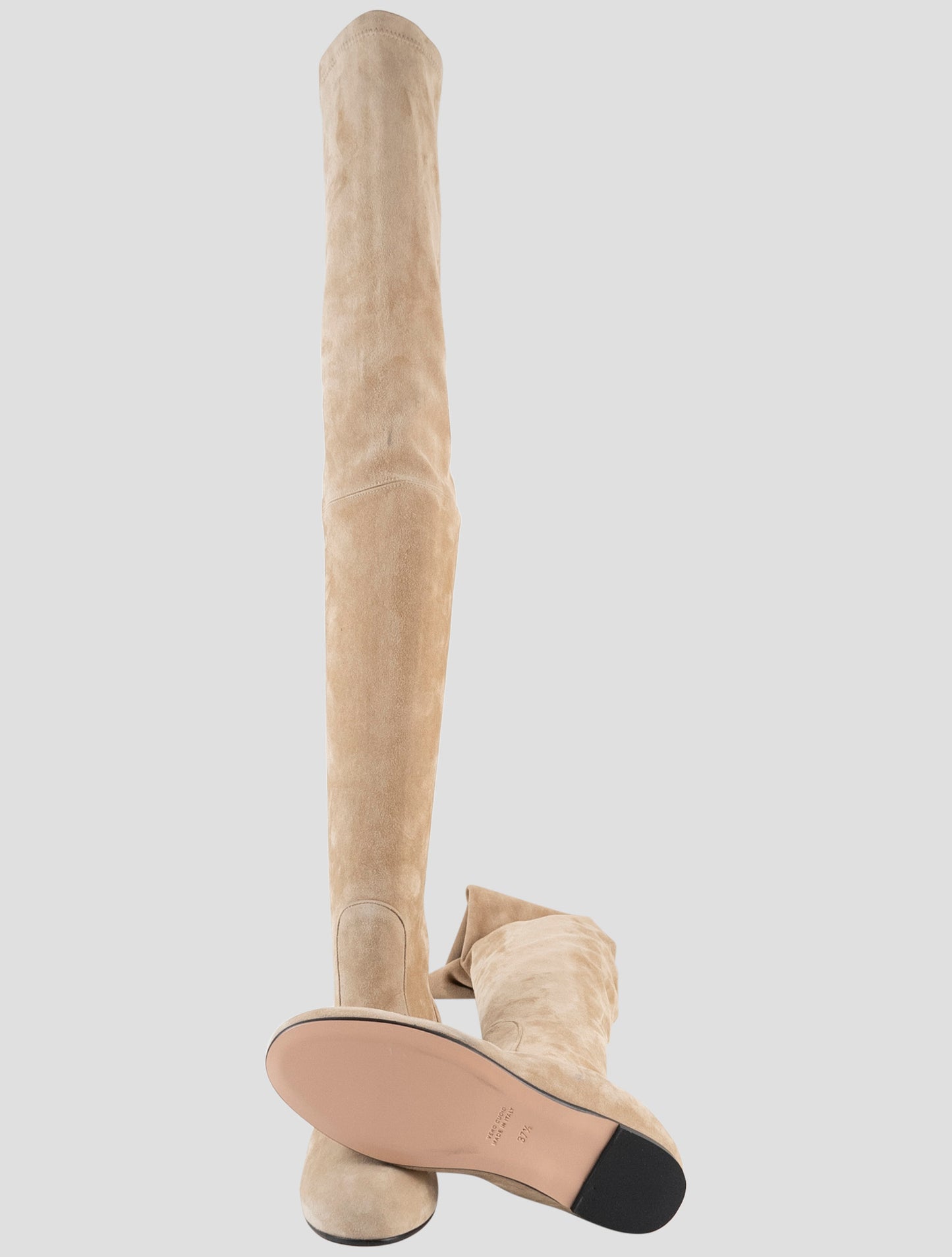 Kiton Beige Leather Suede Boots