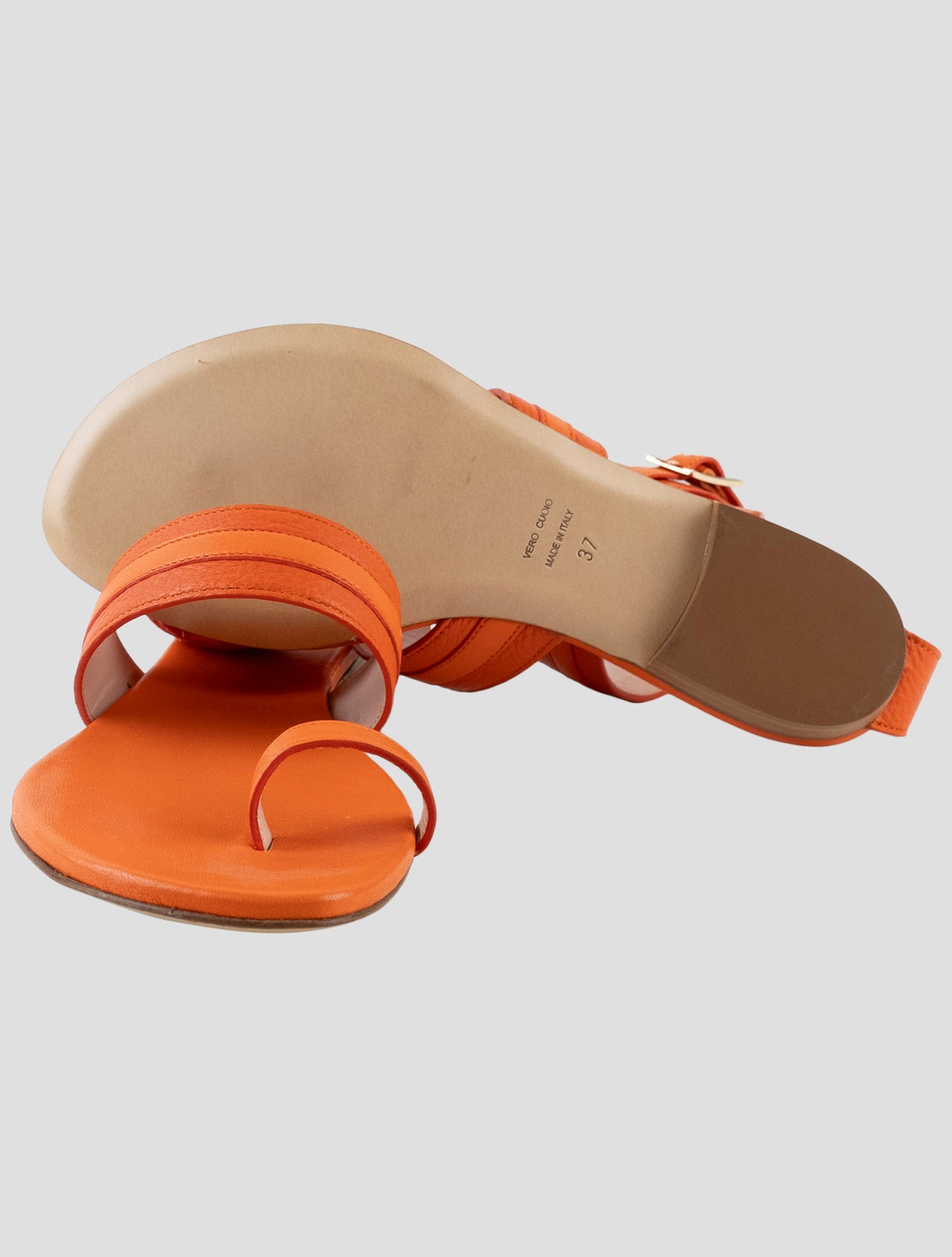 Kiton Orange Leather Slingback