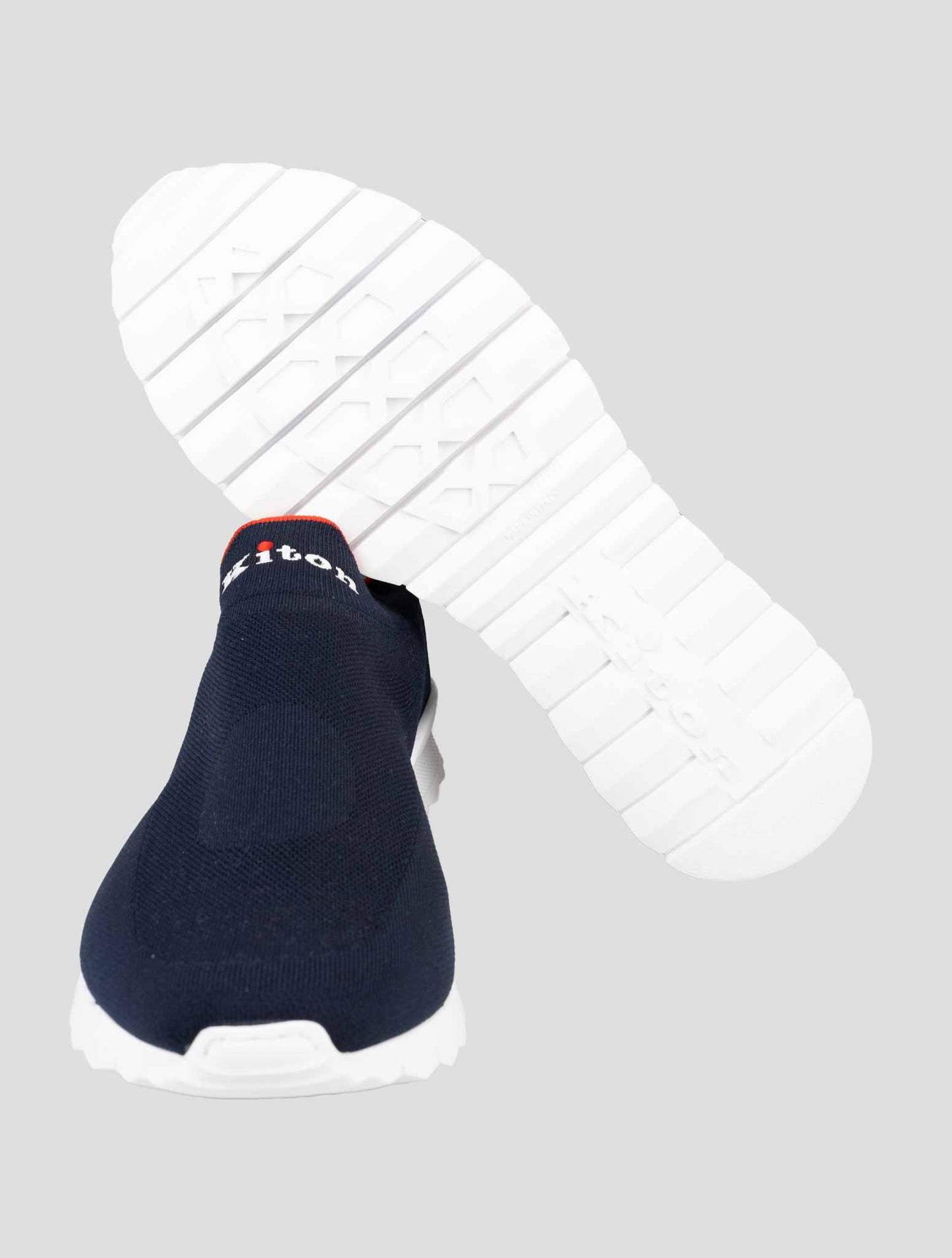 Kiton Blue Cotton Ea Sneakers