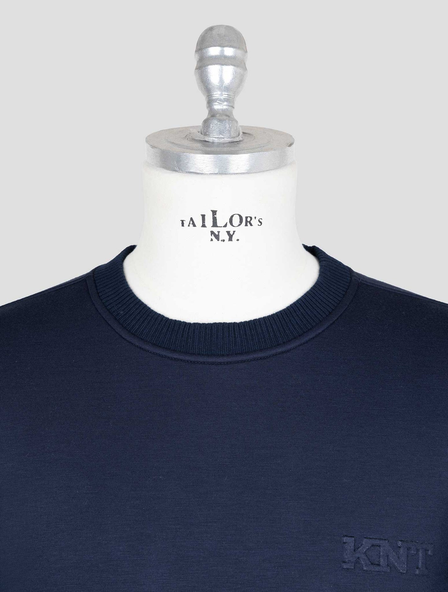 Kiton Knt Blue Viscose Ea Sweater Crewneck