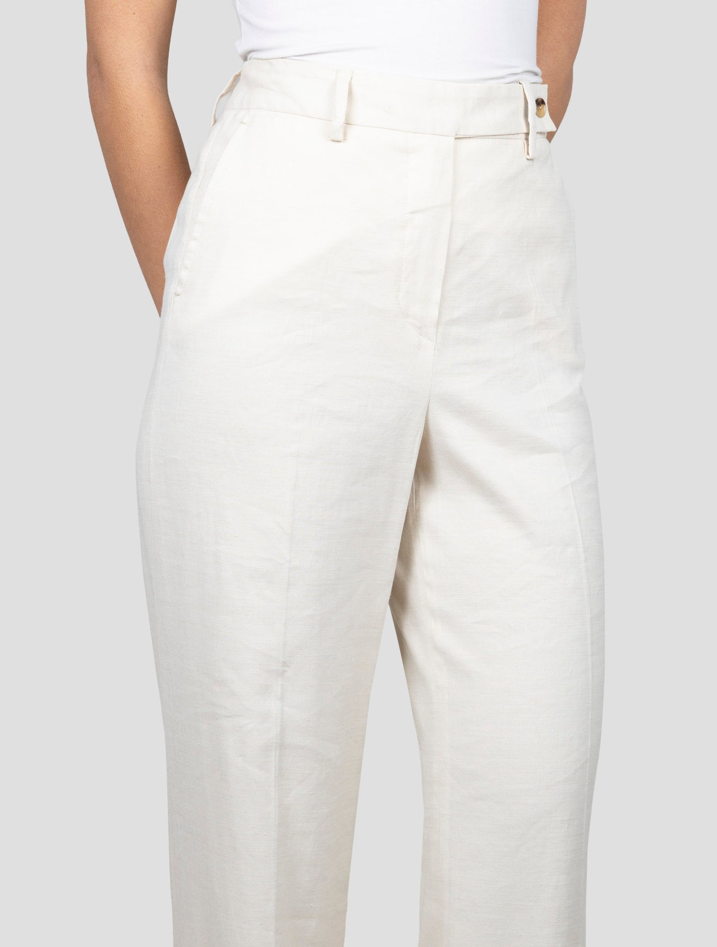 Kiton Beige Linen Viscose Ea Pants