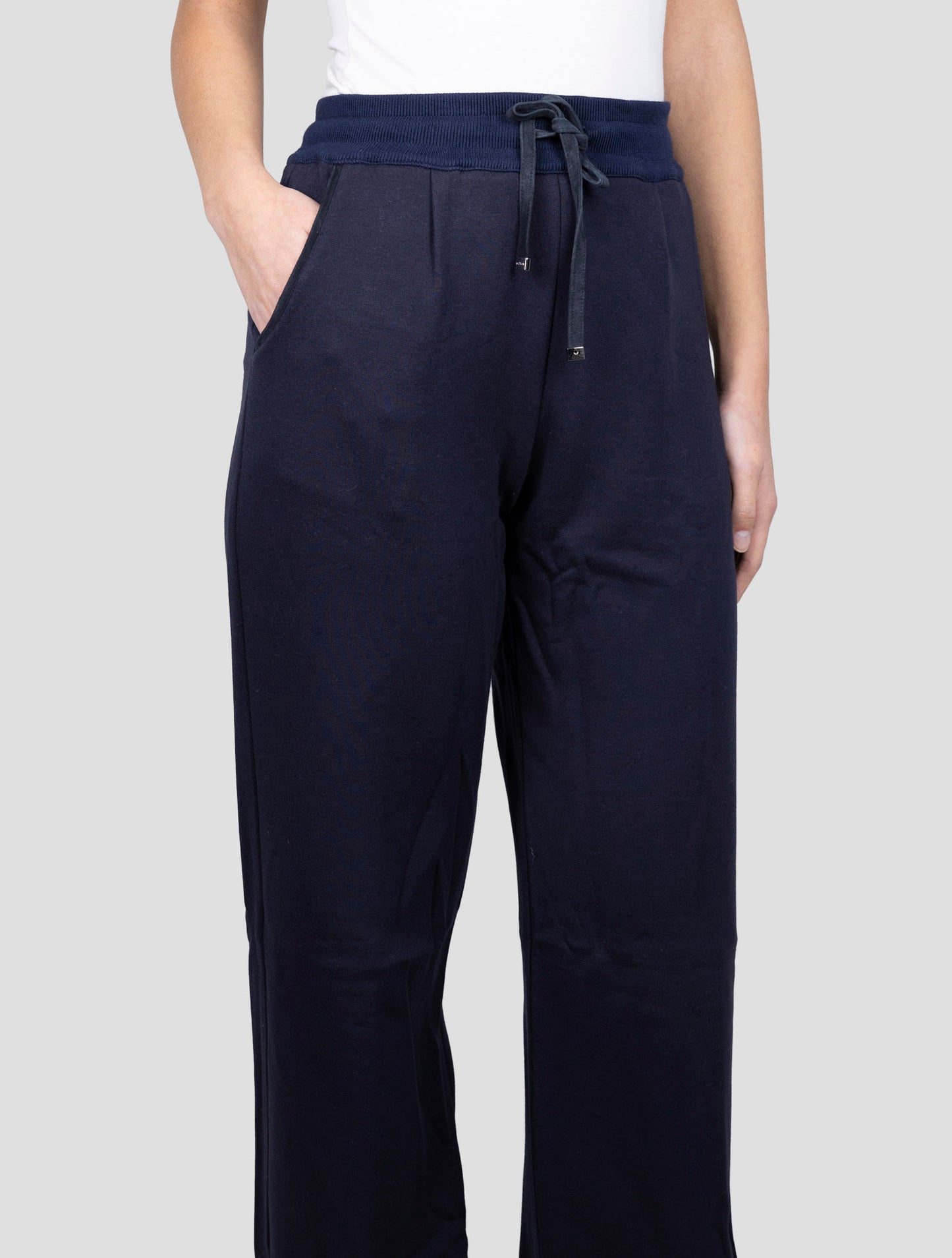 Kiton Blue Cotton Cashmere Pants