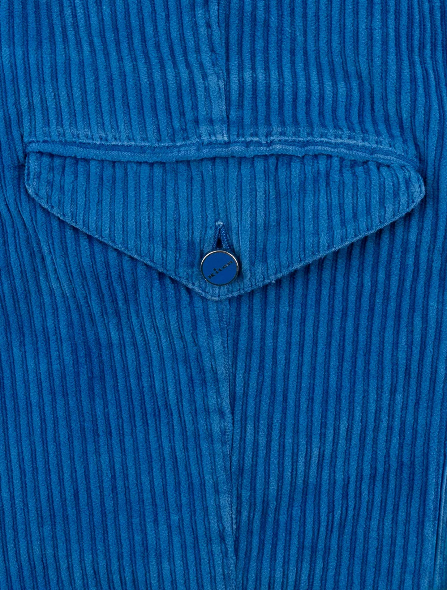 Kiton Blue Cotton Velvet Pants