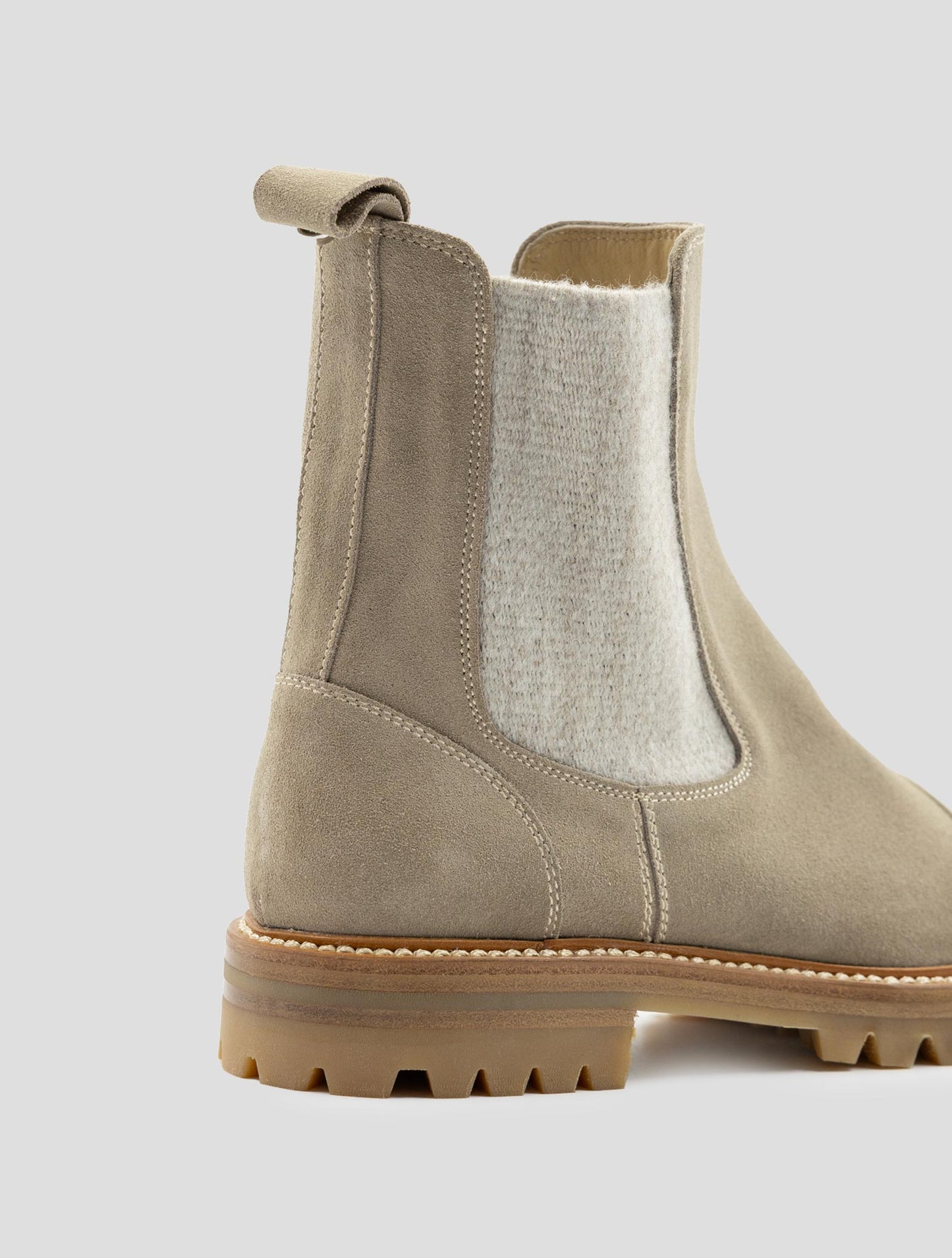 Kiton Beige Leather Leather Suede Boots