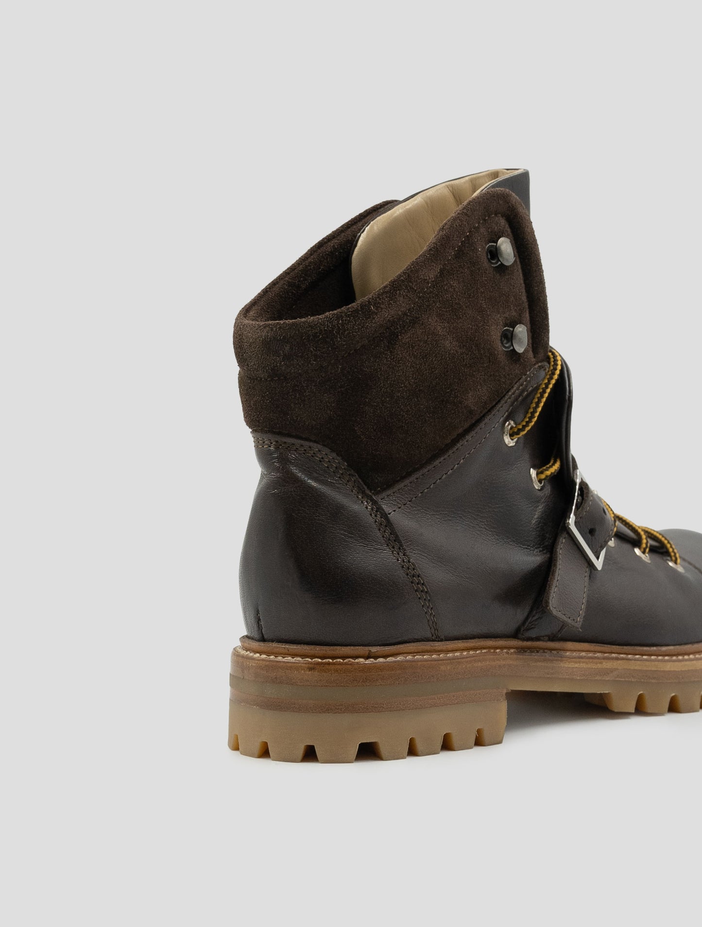Kiton Brown Leather Leather Suede Boots