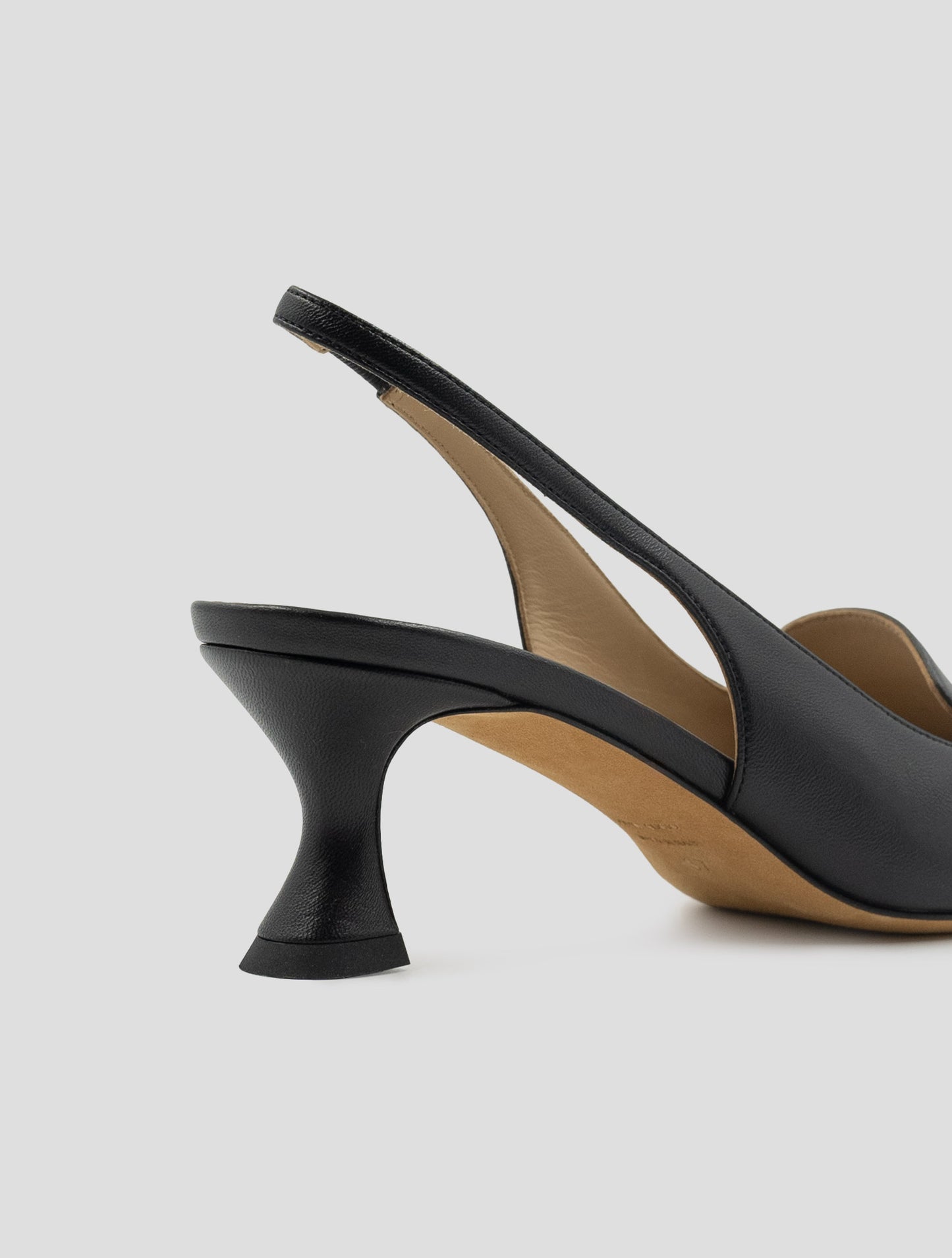 Kiton Black Leather Slingbacks