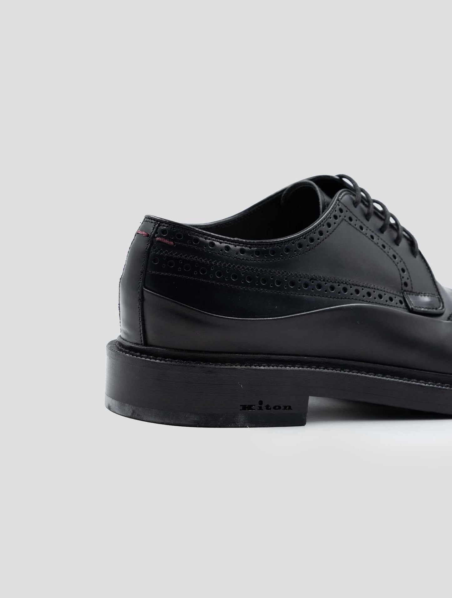 Kiton Black Leather Dress Shoes