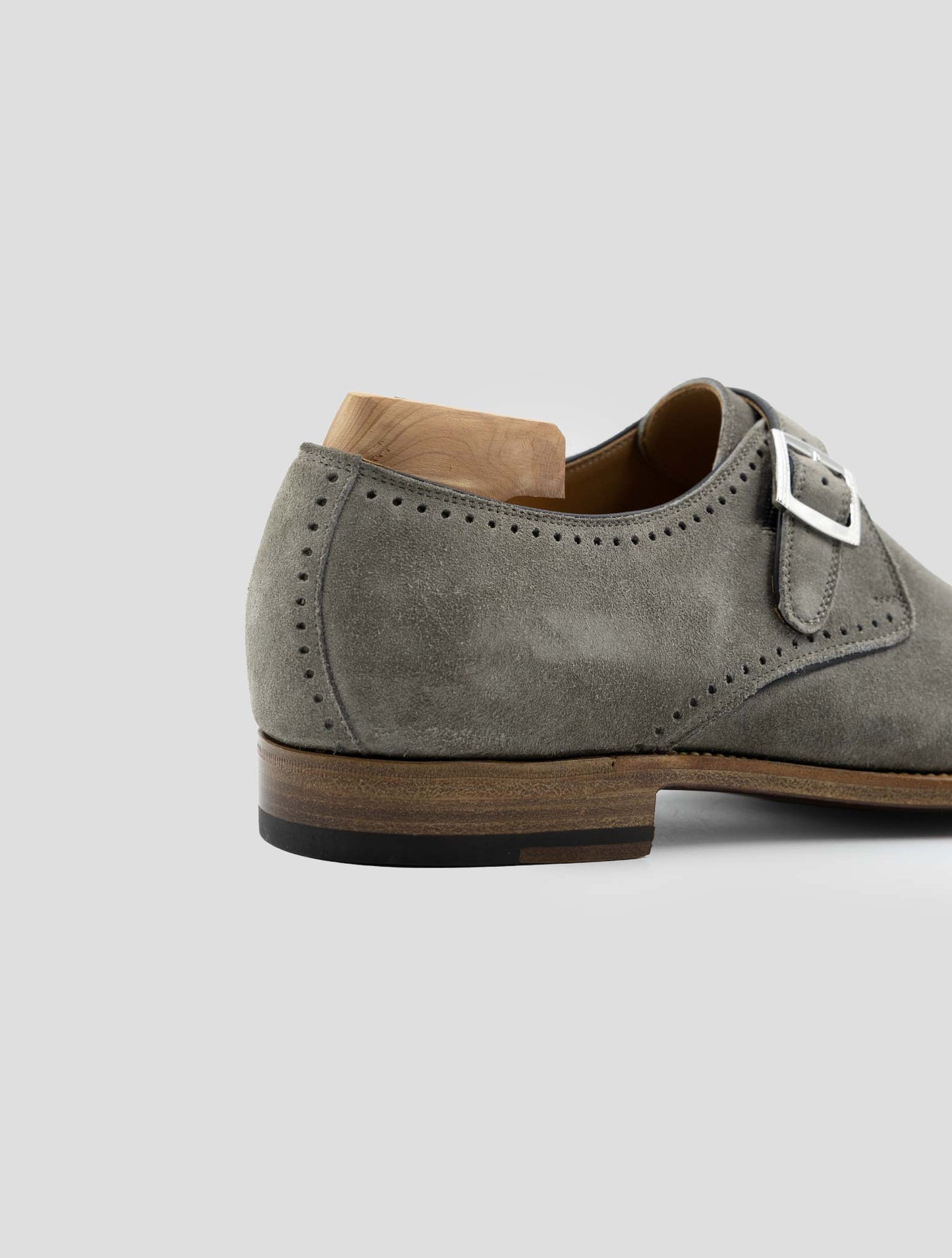 Kiton Gray Leather Suede Dress Shoes