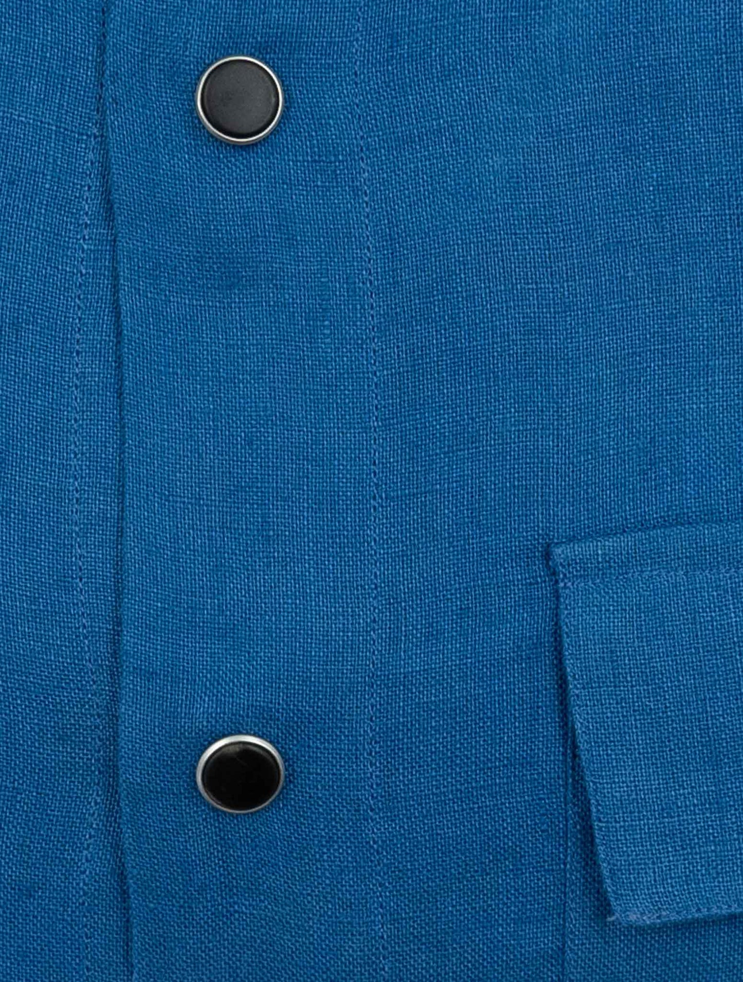 Kiton Blue Linen Buba Shirt