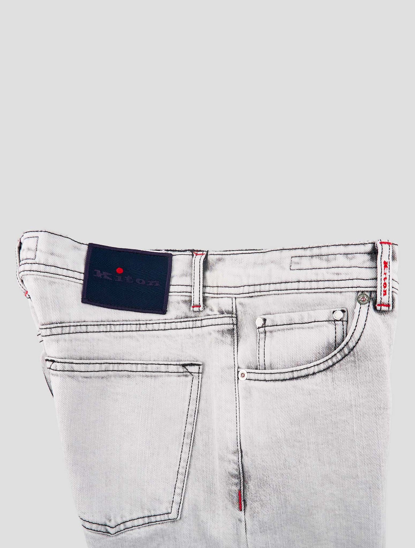 Kiton Gray Cotton Ea Jeans