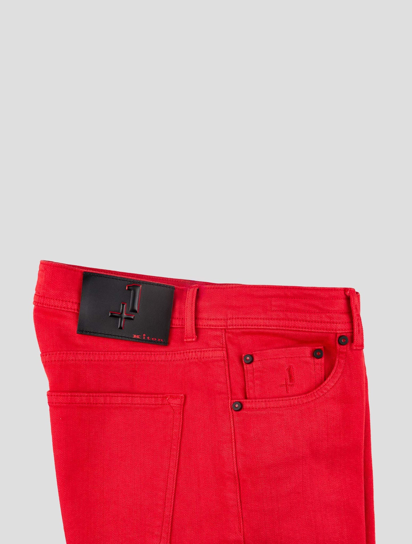 Kiton Red Cotton Ea Jeans