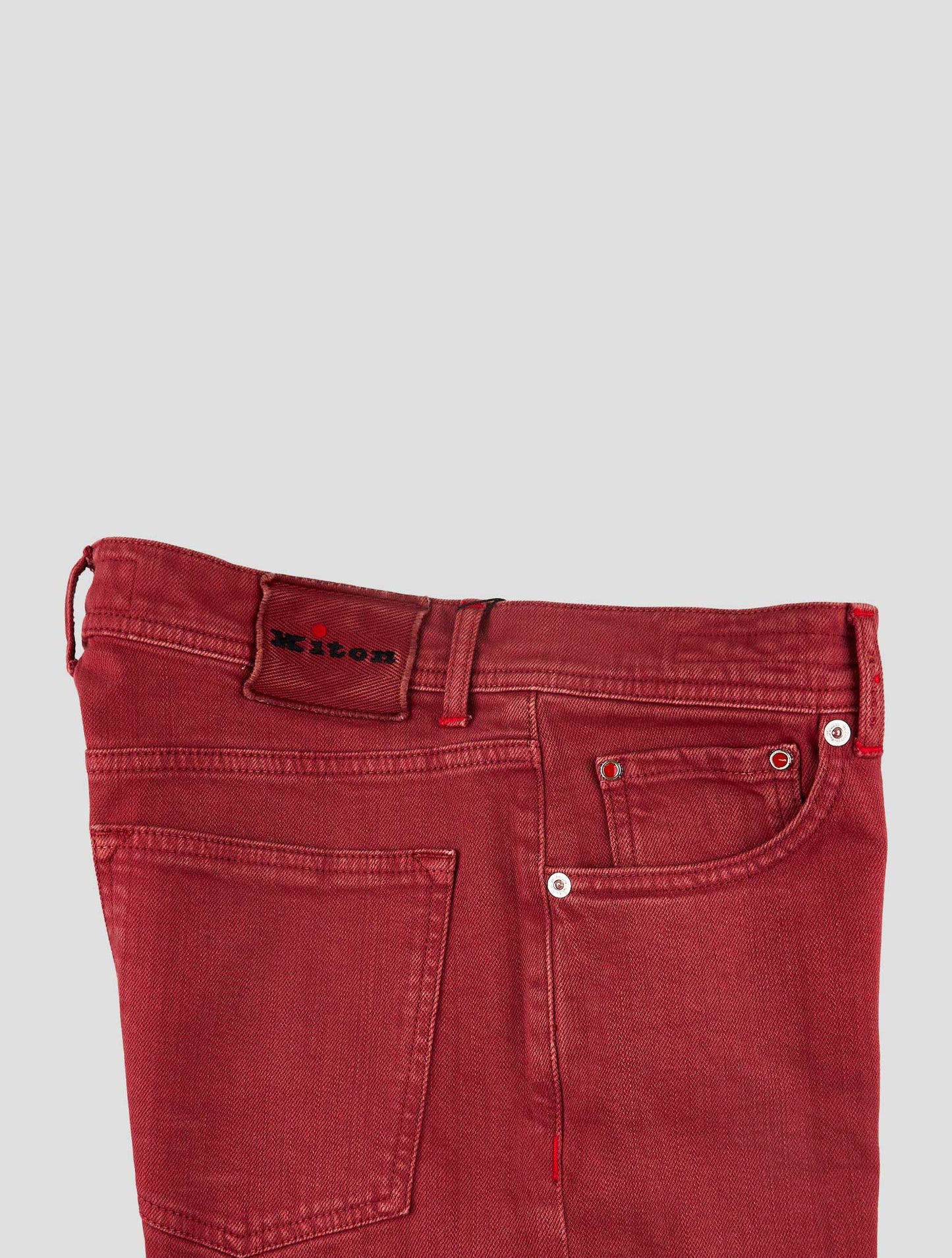 Kiton Burgundy Cotton Ea Jeans