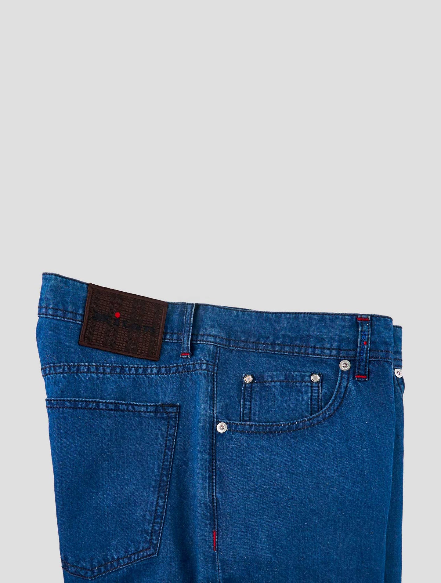 Kiton Blue Cotton Linen Jeans