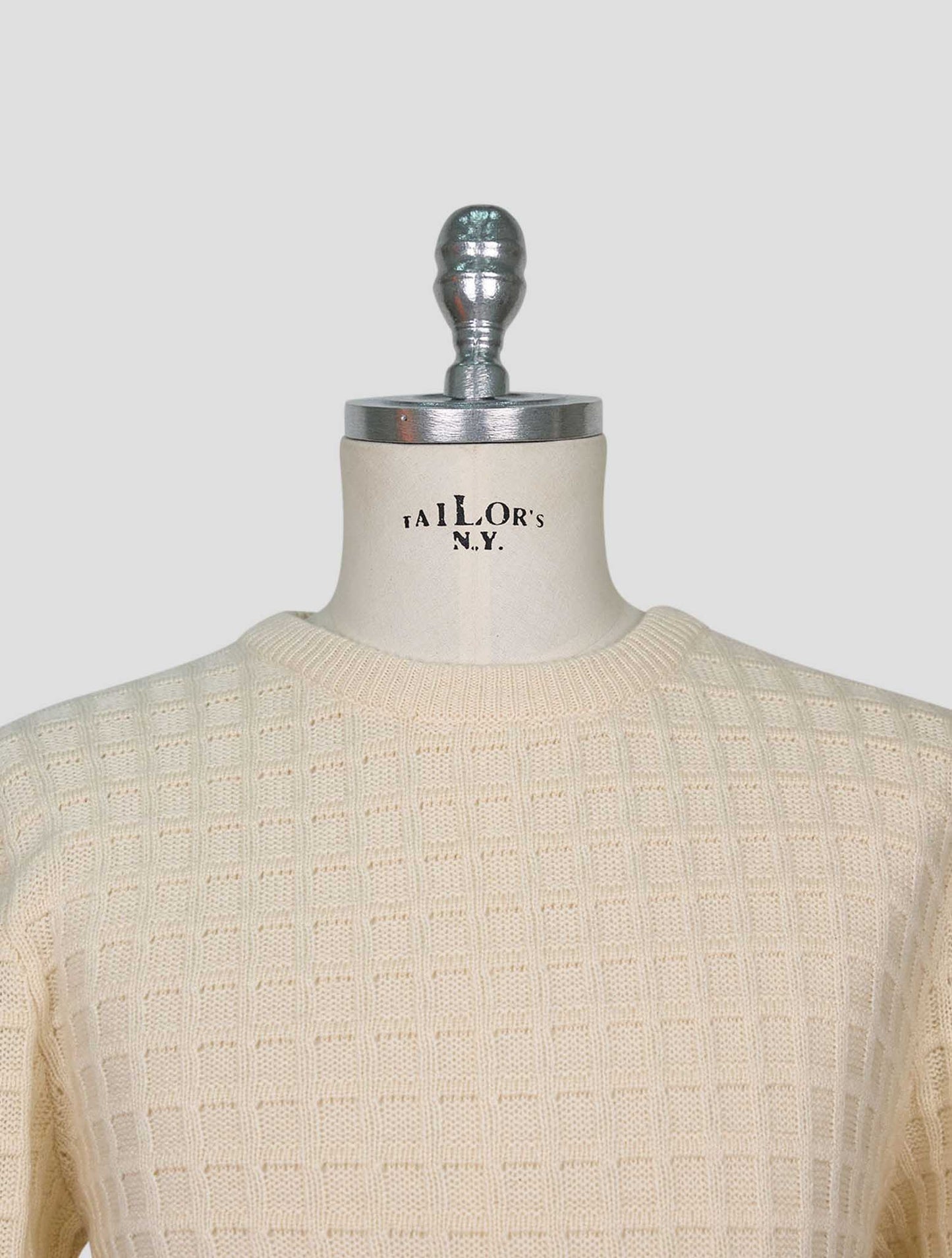 Kiton White Cashmere Sweater Crewneck
