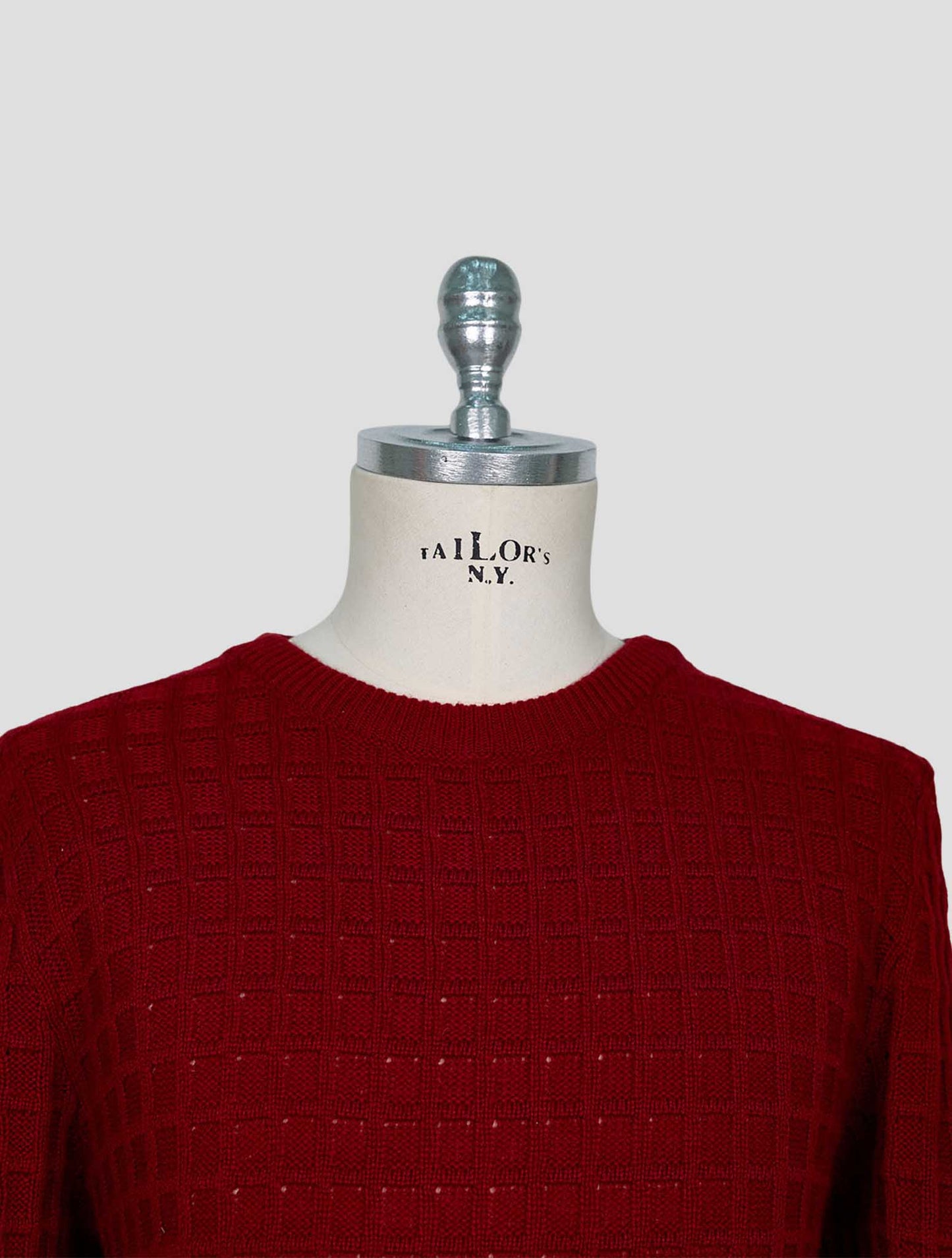 Kiton Burgundy Cashmere Sweater Crewneck