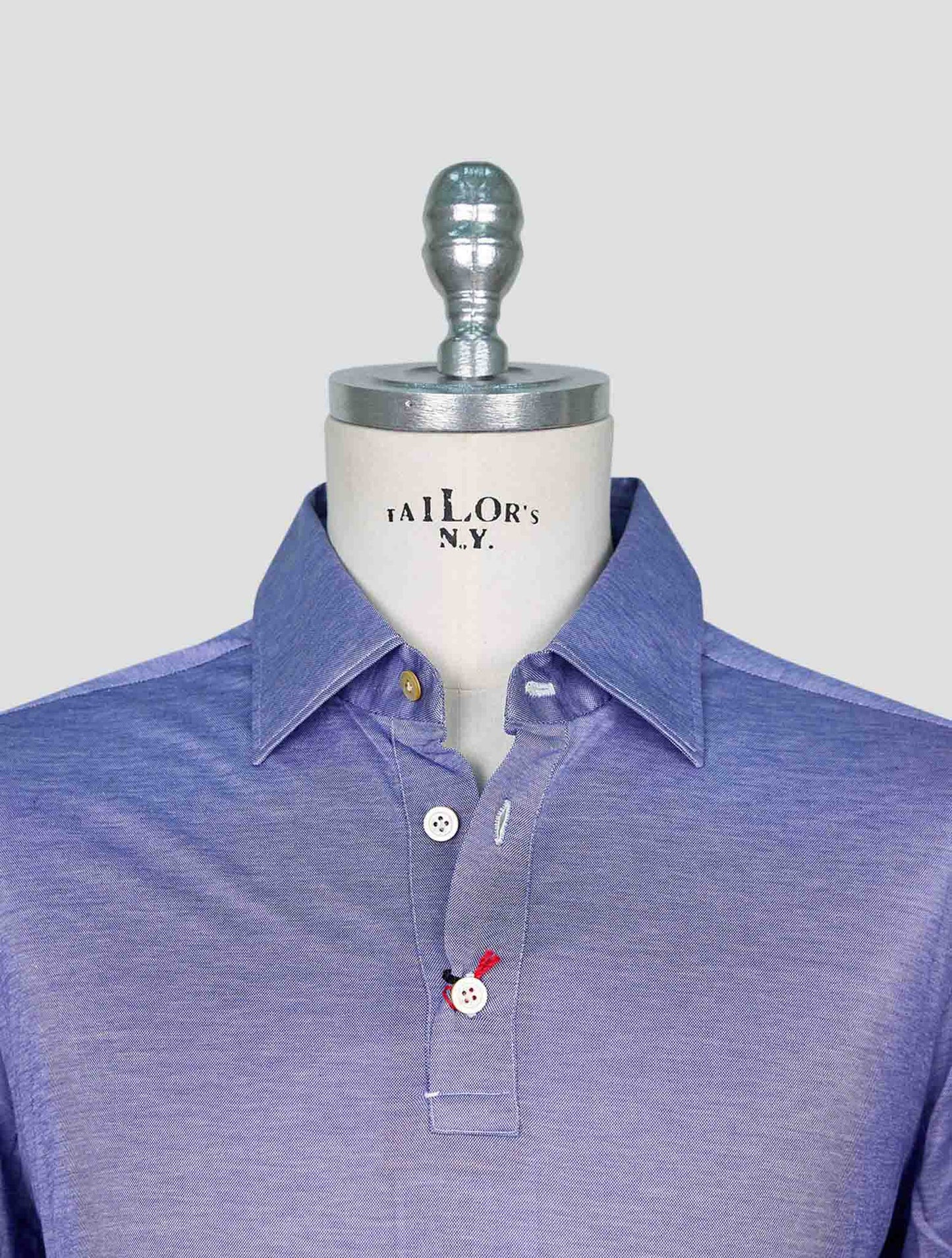 Kiton Blue Cotton Polo Positano